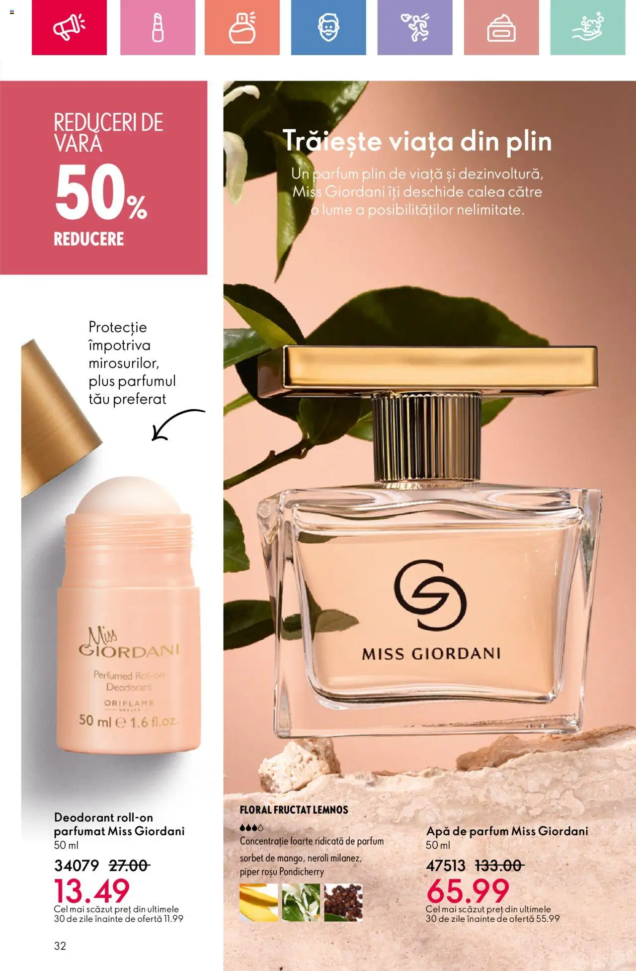Catalog Oriflame 15 Iunie - 5 Iulie 2025 | Pagina 32 | Produse: Apă de parfum, Parfum, Repousse cuticule, Apă