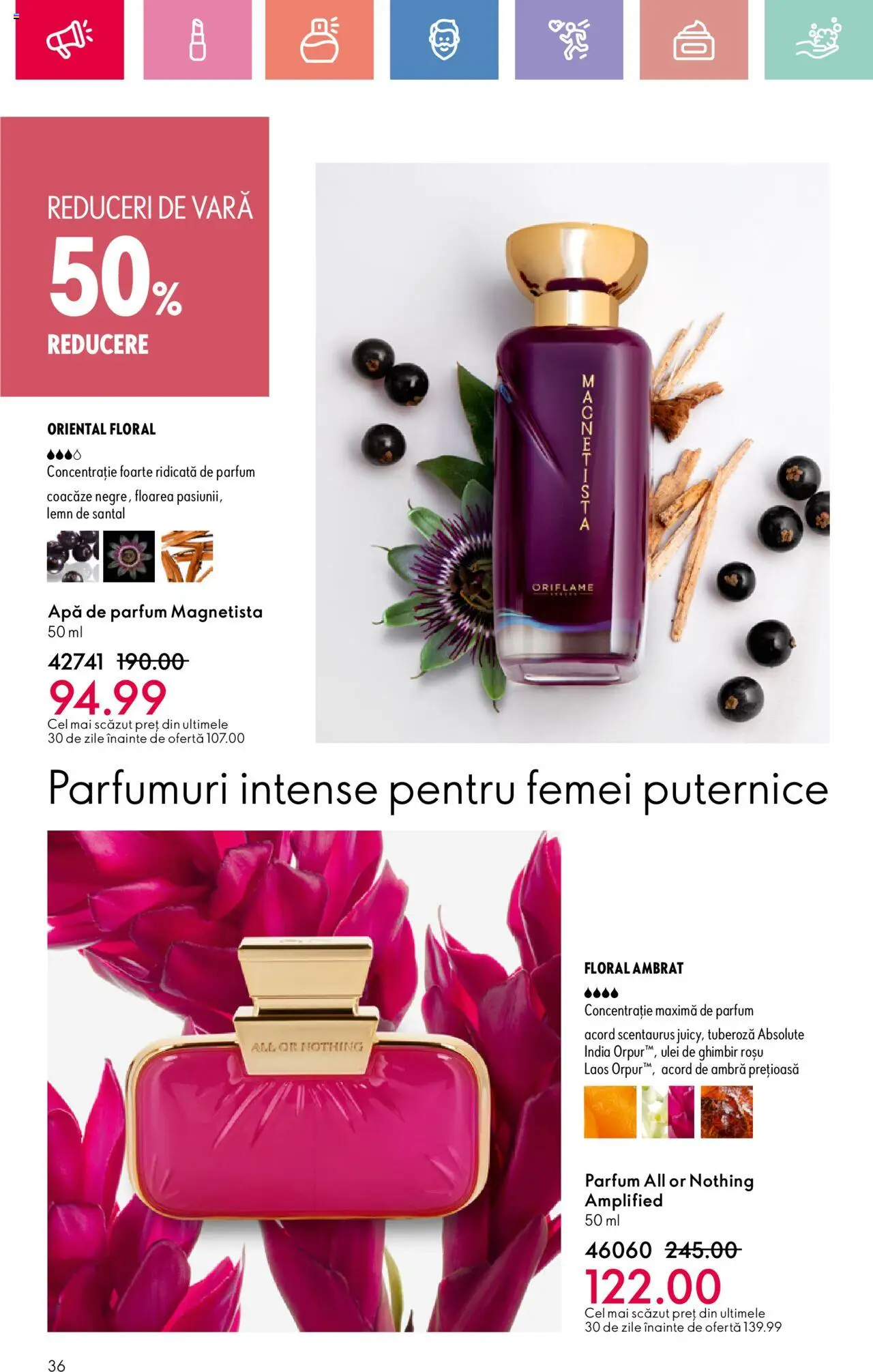 Catalog Oriflame 15 Iunie - 5 Iulie 2025 | Pagina 36 | Produse: Apă de parfum, Parfum, Ulei, Apă