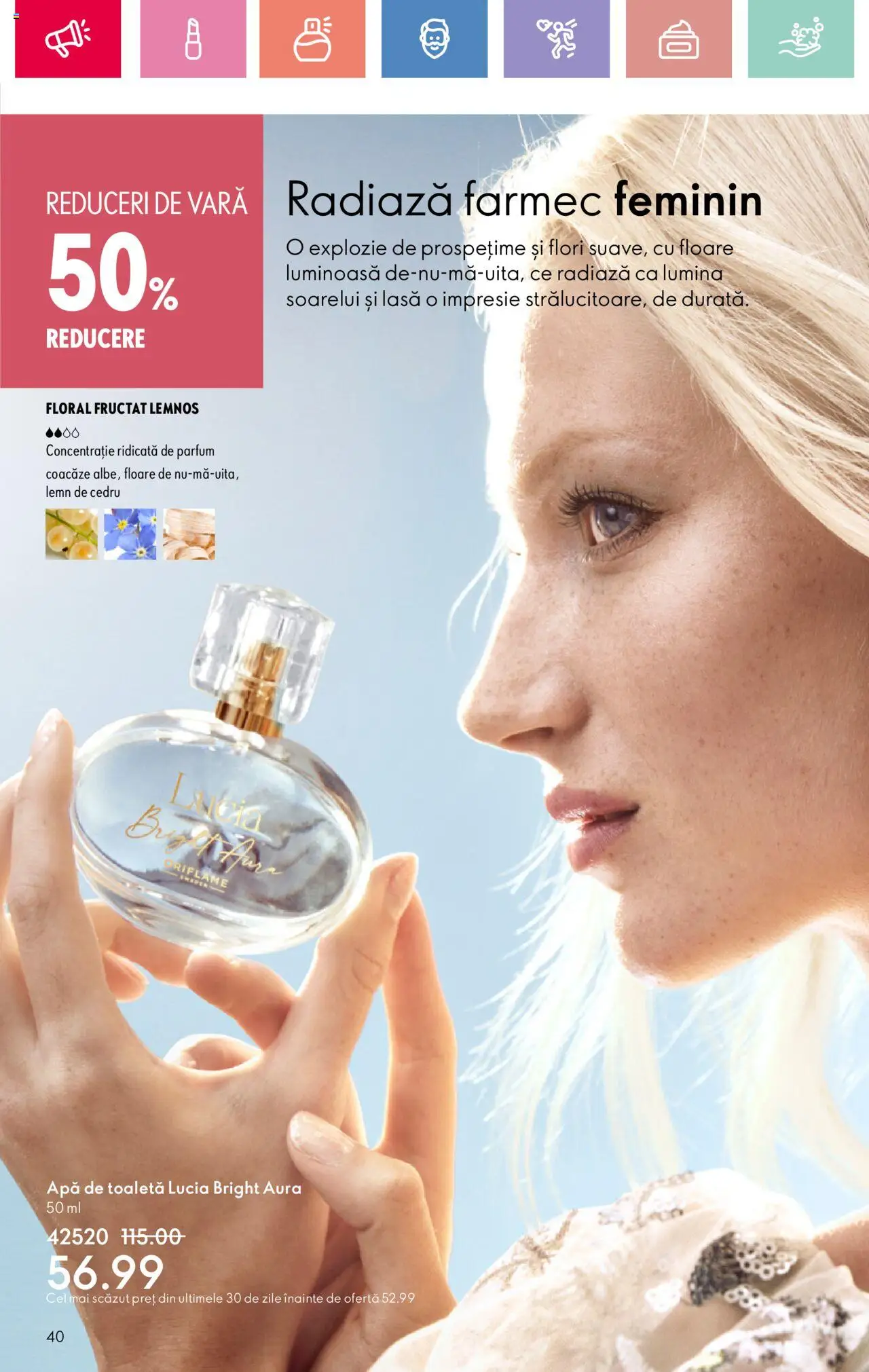 Catalog Oriflame 15 Iunie - 5 Iulie 2025 | Pagina 40 | Produse: Toaletă, Parfum, Apă de toaletă, Apă