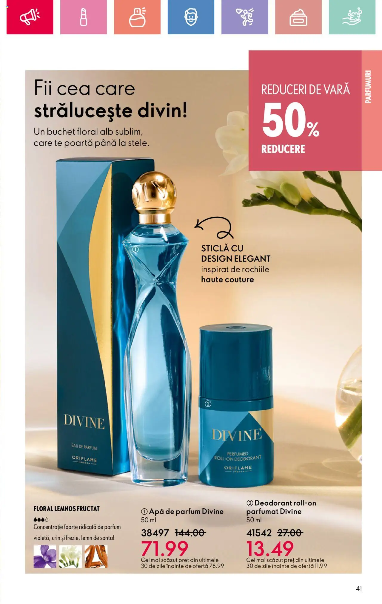 Catalog Oriflame 15 Iunie - 5 Iulie 2025 | Pagina 41 | Produse: Apă de parfum, Parfum, Deodorant, Apă