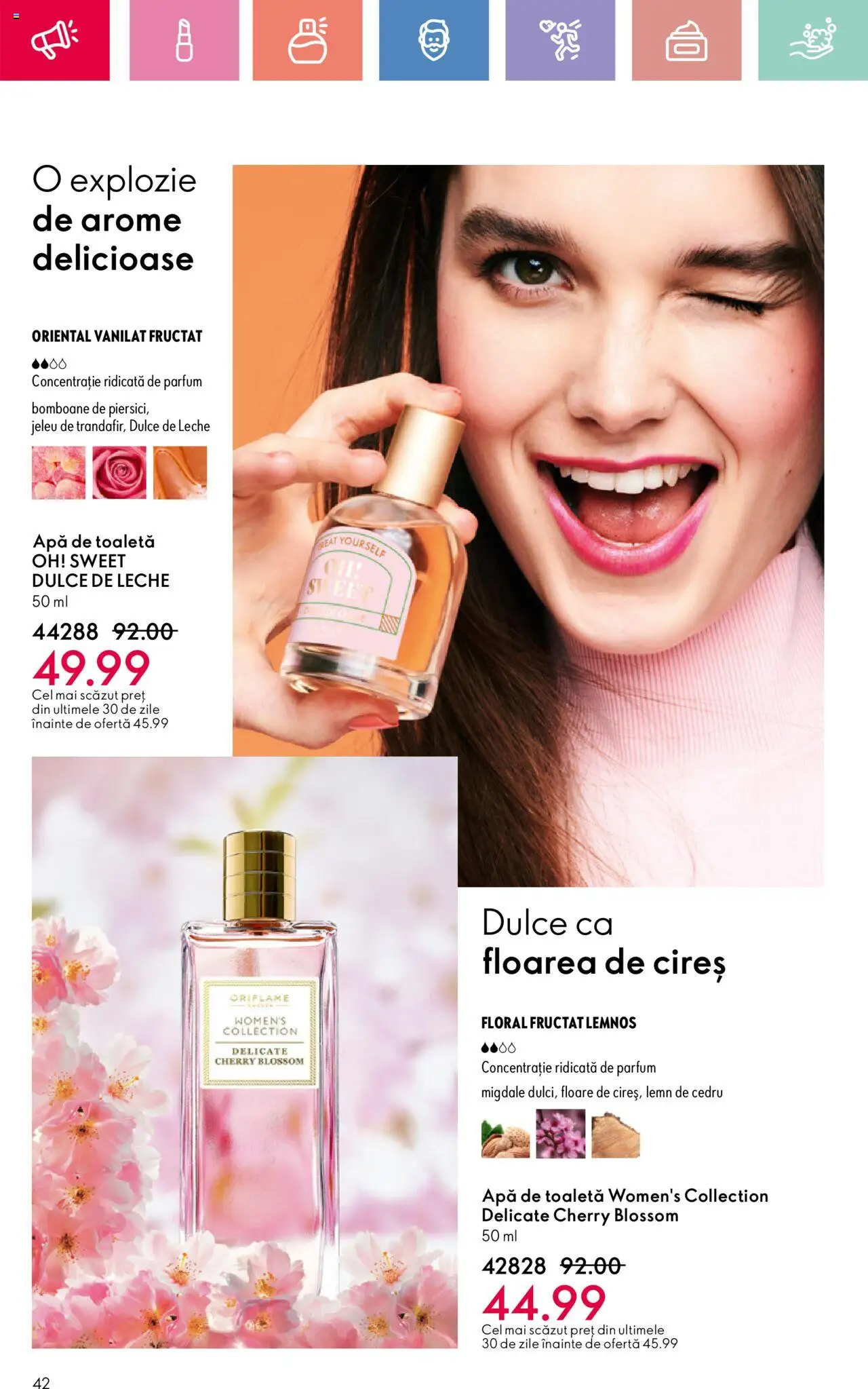 Catalog Oriflame 15 Iunie - 5 Iulie 2025 | Pagina 42 | Produse: Parfum, Apă de toaletă, Migdale, Apă