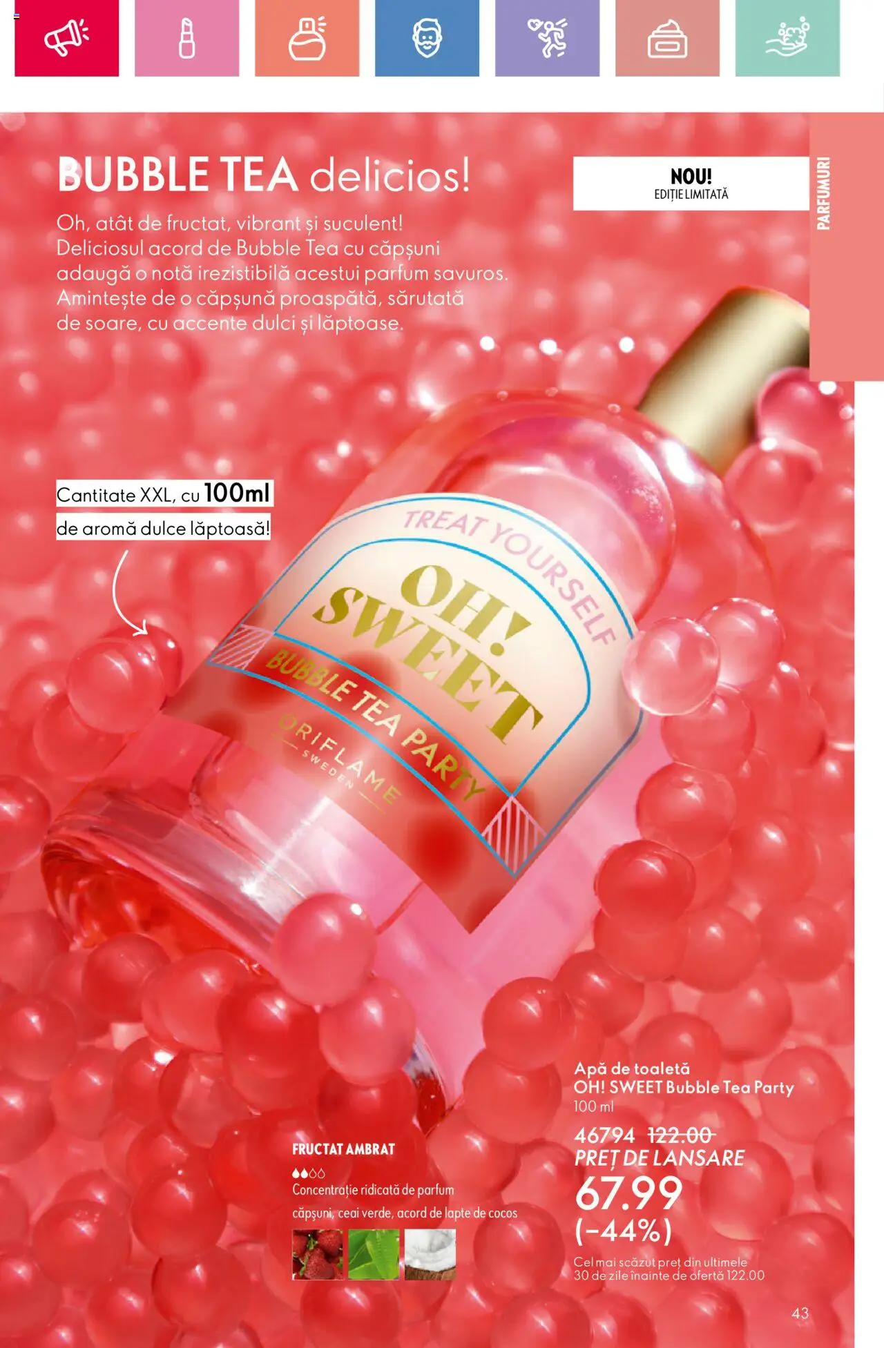 Catalog Oriflame 15 Iunie - 5 Iulie 2025 | Pagina 43 | Produse: Liqueur, Parfum, Apă de toaletă, Căpșuni