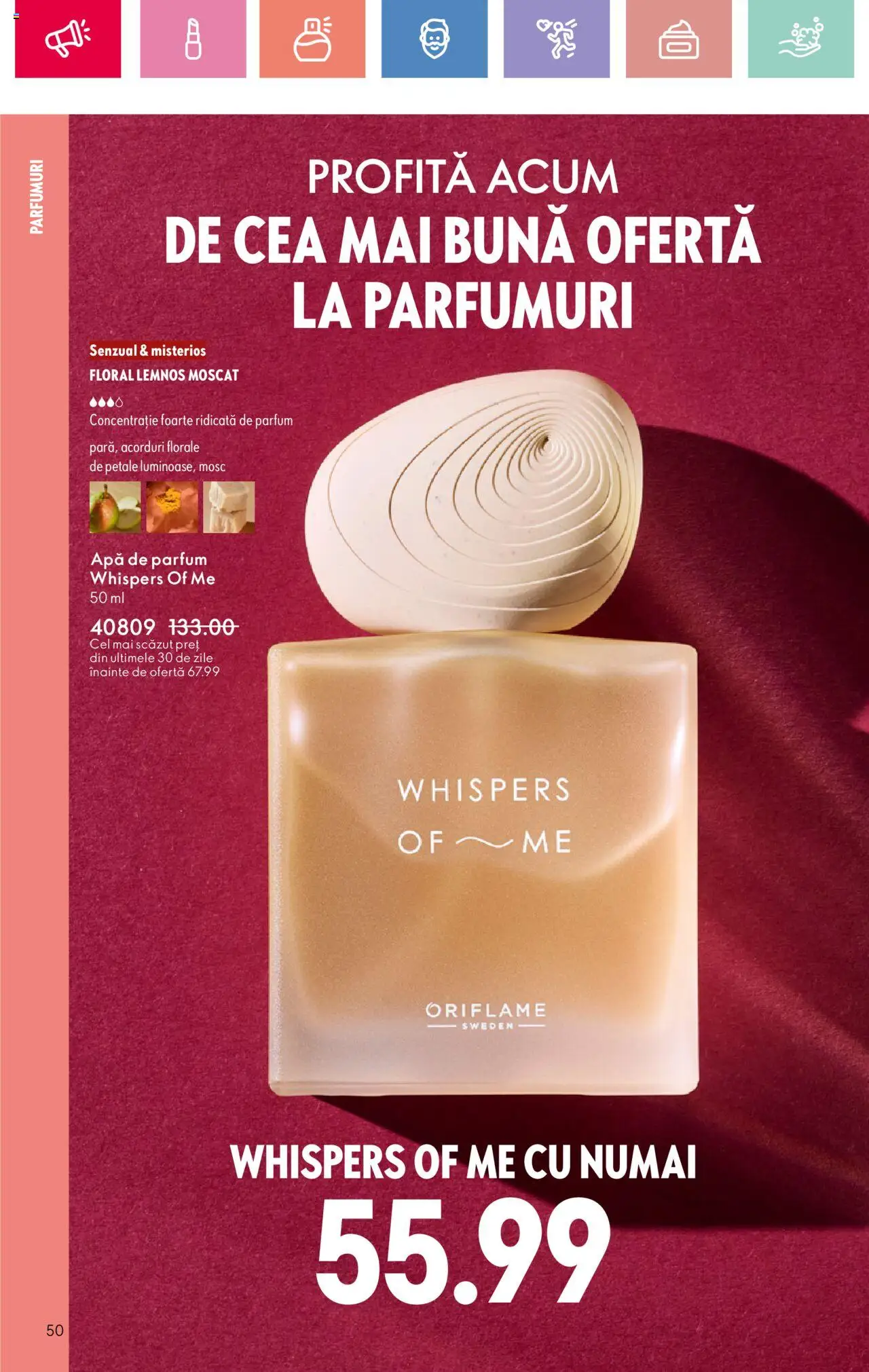 Catalog Oriflame 15 Iunie - 5 Iulie 2025 | Pagina 50 | Produse: Apă de parfum, Parfum, Apă