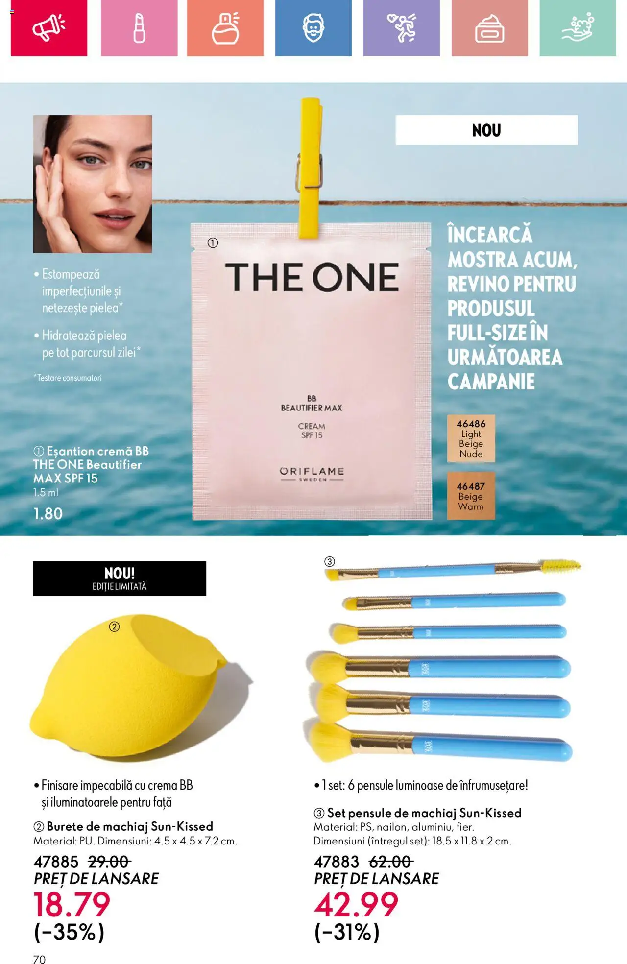 Catalog Oriflame 15 Iunie - 5 Iulie 2025 | Pagina 70 | Produse: Burete de machiaj, Machiaj, Burete, Cremă