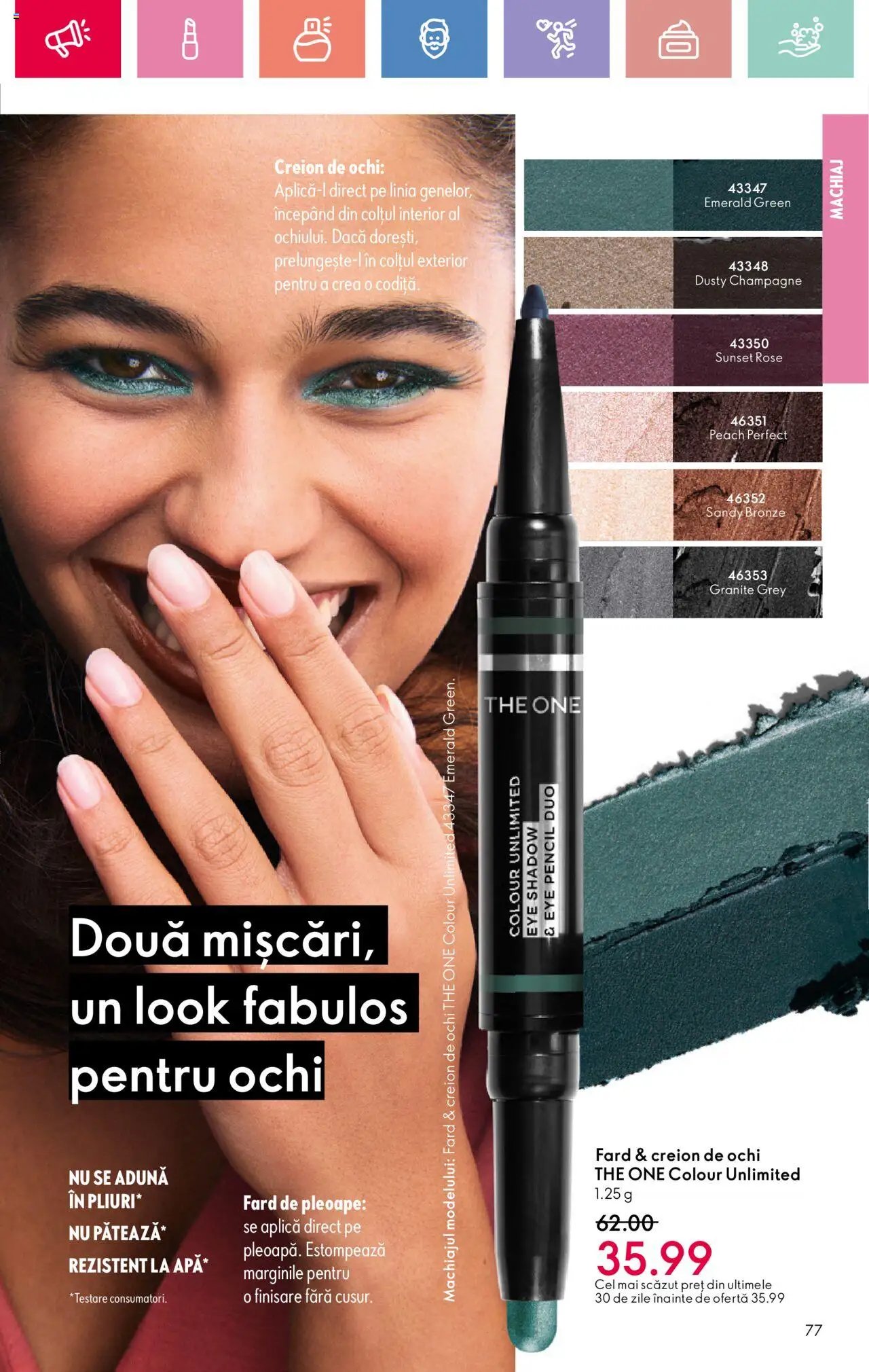 Catalog Oriflame 15 Iunie - 5 Iulie 2025 | Pagina 77 | Produse: Machiaj, Fard de pleoape, Creion de ochi