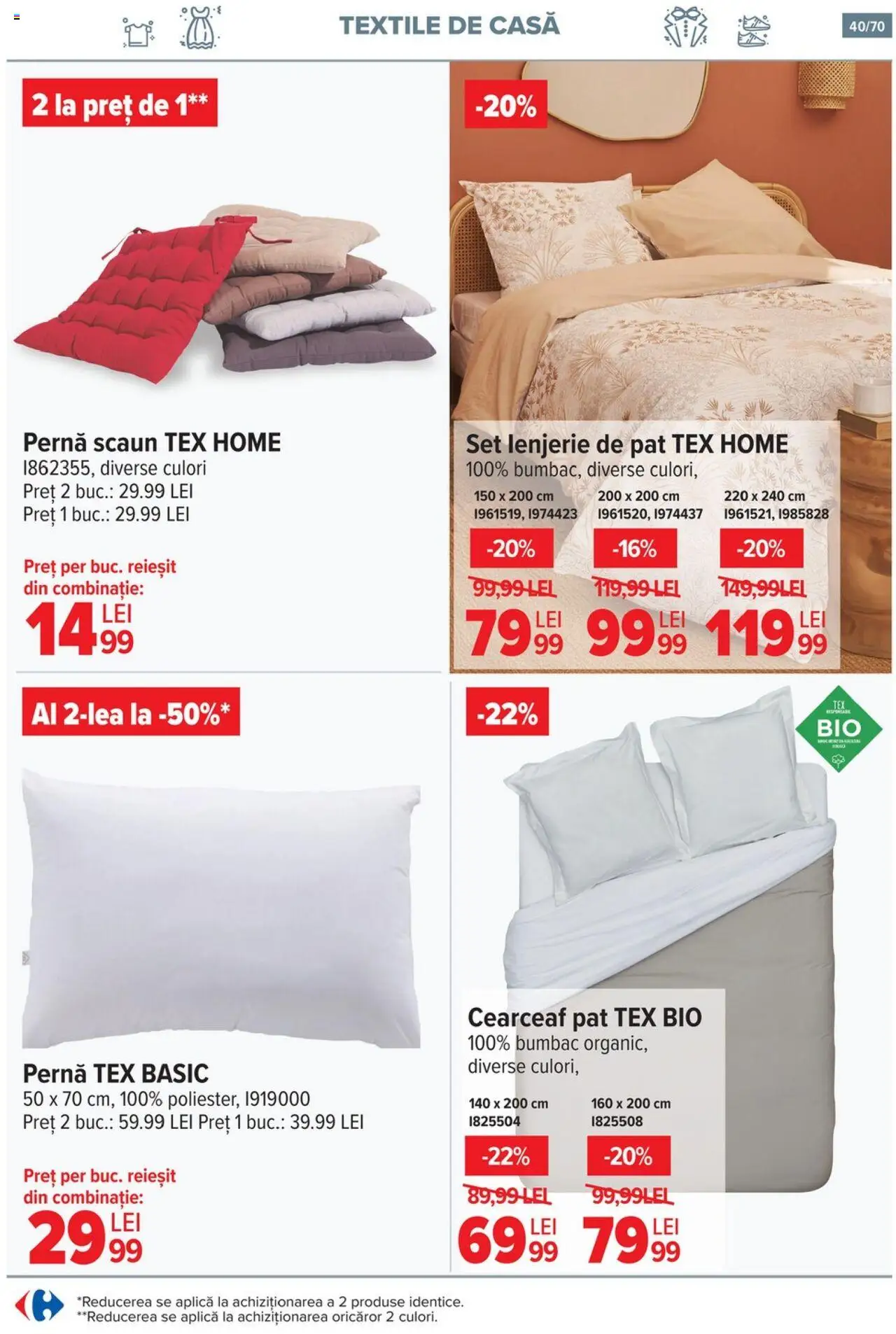 Catalog Carrefour 21 Mai - 3 Iunie 2025 | Pagina 40 | Produse: Şerit ödül, Pernă scaun, Lenjerie de pat, Pernă