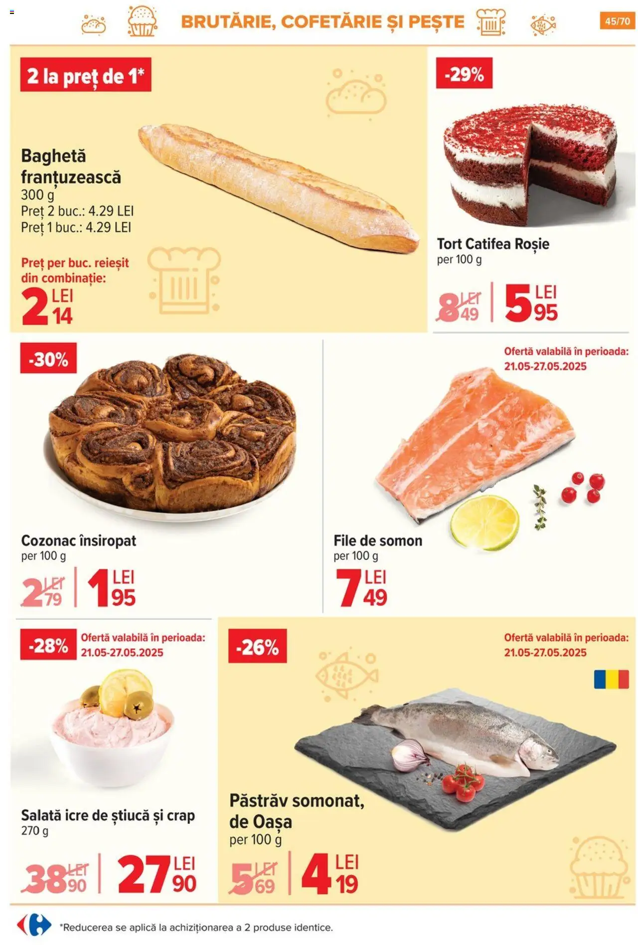 Catalog Carrefour 21 Mai - 3 Iunie 2025 | Pagina 45 | Produse: Tort, Pește, Salată