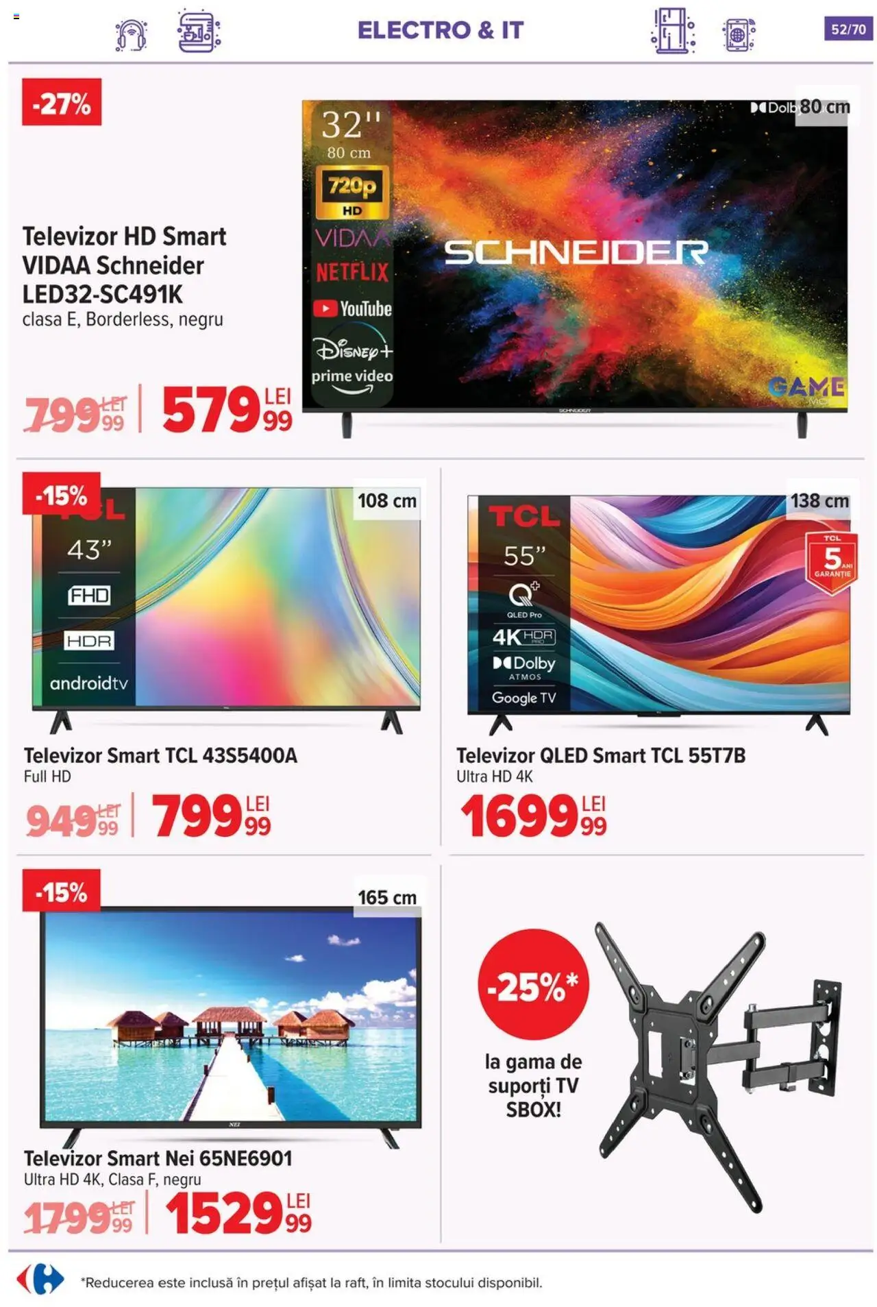 Catalog Carrefour 21 Mai - 3 Iunie 2025 | Pagina 52 | Produse: Televizor, Video