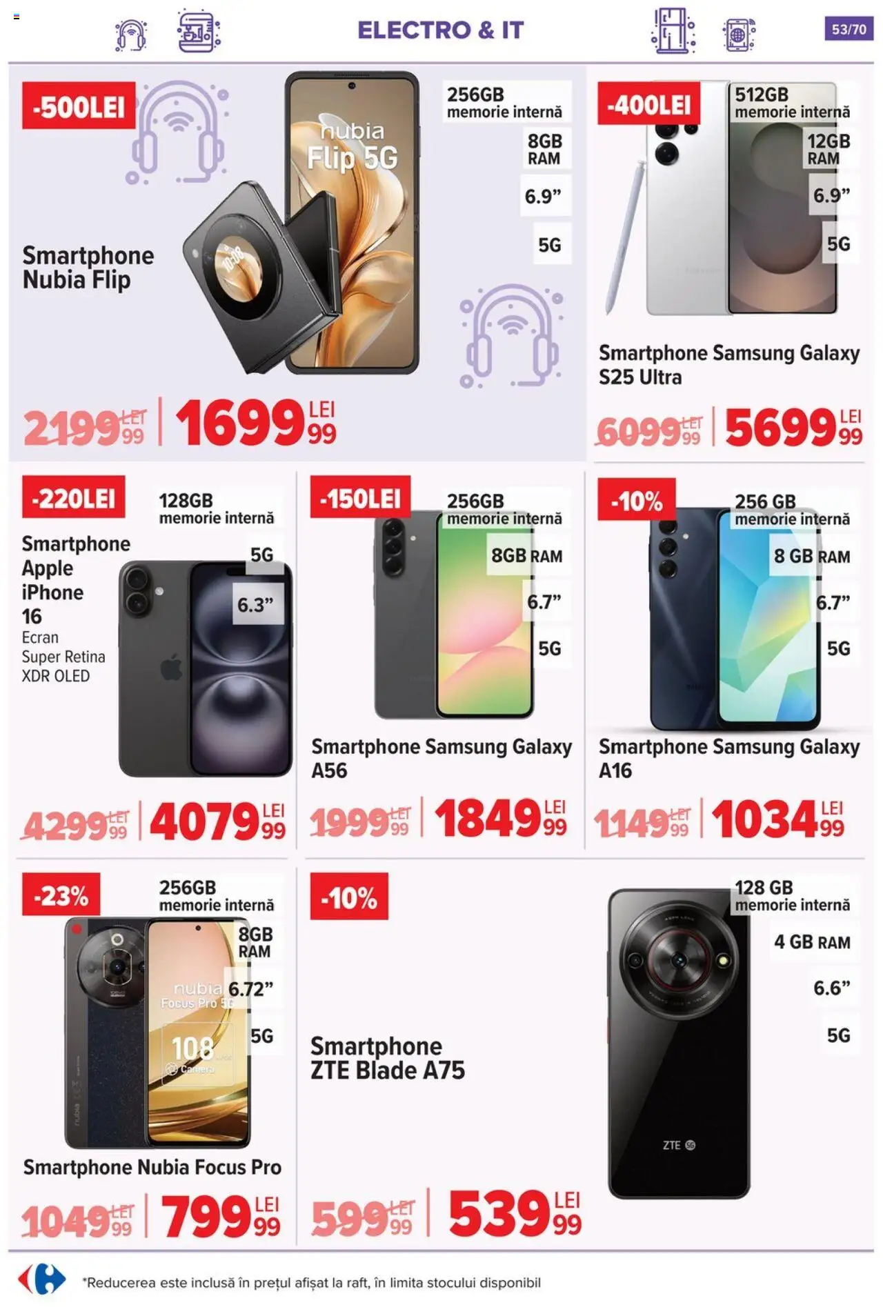 Catalog Carrefour 21 Mai - 3 Iunie 2025 | Pagina 53 | Produse: Smartphone, Memorie, Apple