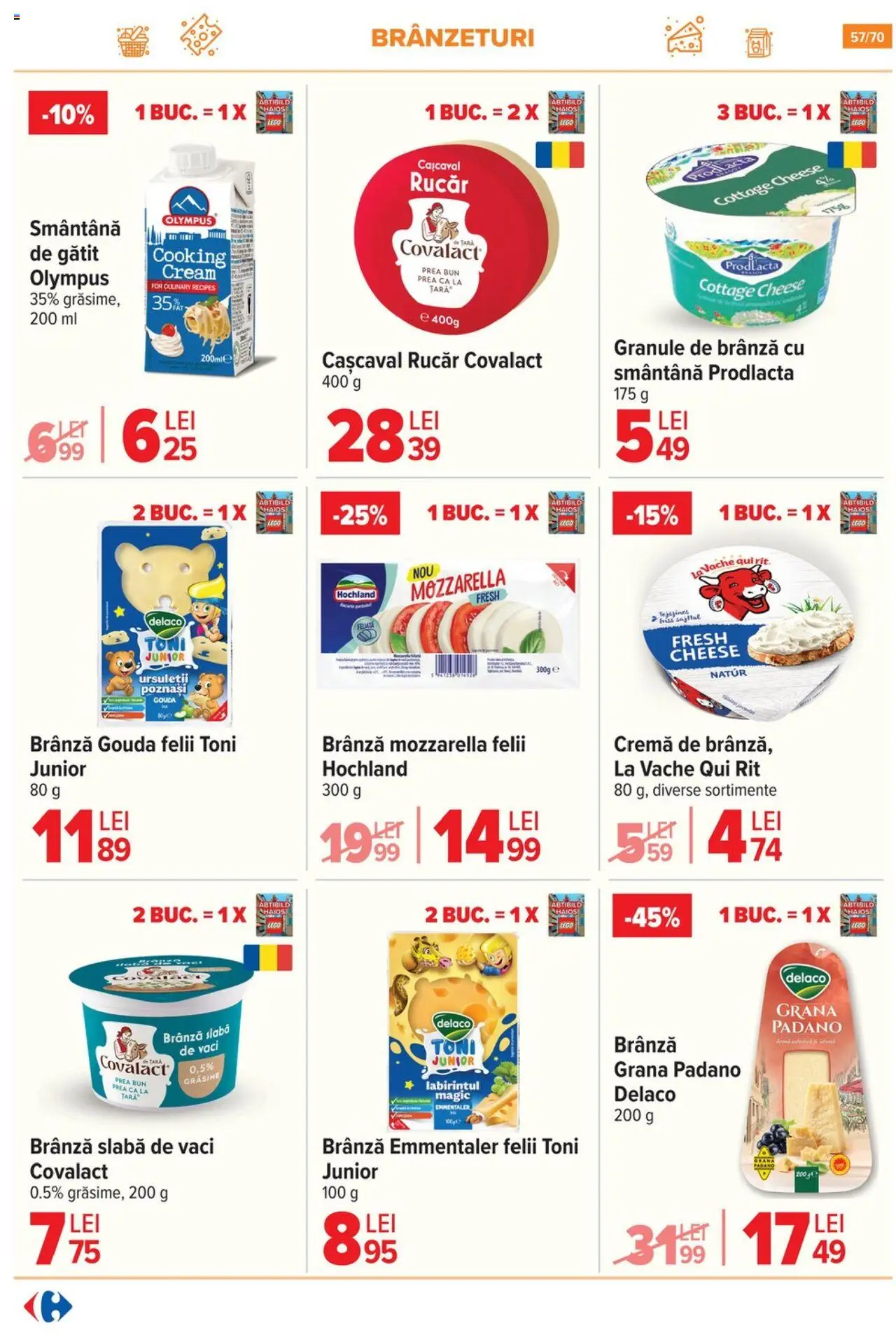Catalog Carrefour 21 Mai - 3 Iunie 2025 | Pagina 57 | Produse: Light Kedi Konservesi, Mozzarella, Brânză, Smântână