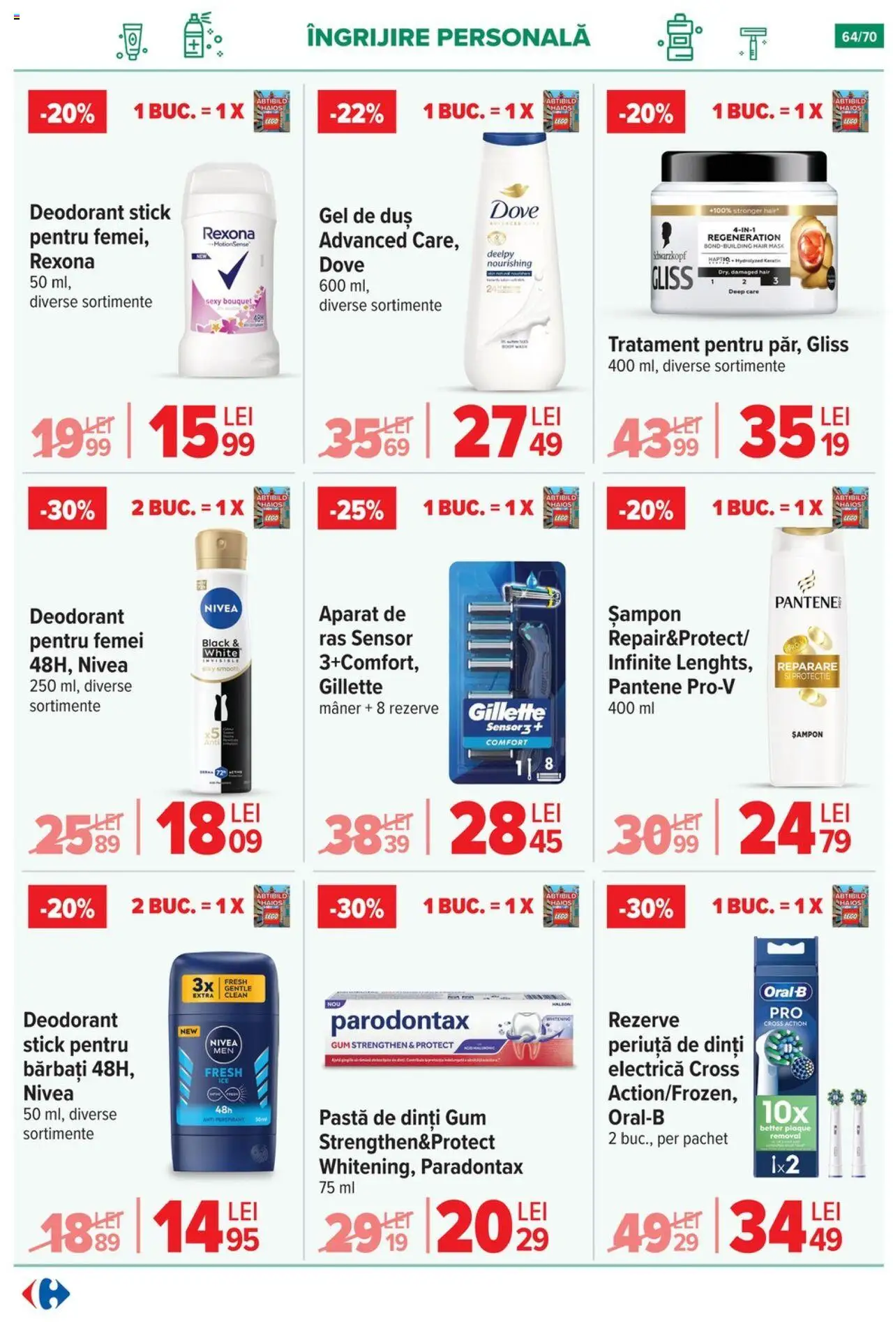 Catalog Carrefour 21 Mai - 3 Iunie 2025 | Pagina 64 | Produse: Mâner, Duș, Gel de duș, Deodorant