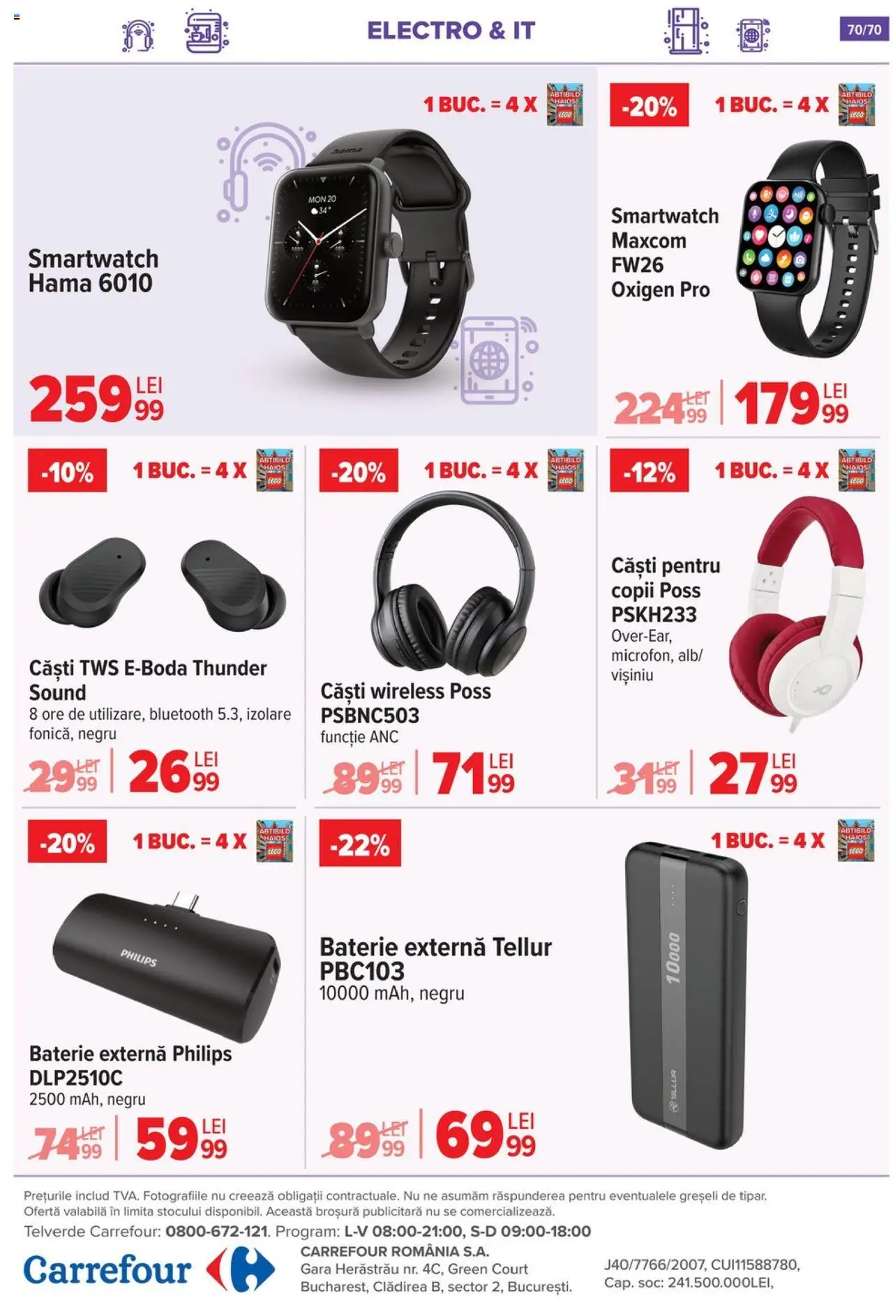Catalog Carrefour 21 Mai - 3 Iunie 2025 | Pagina 70 | Produse: Enginar, Căști, Smartwatch, Baterie