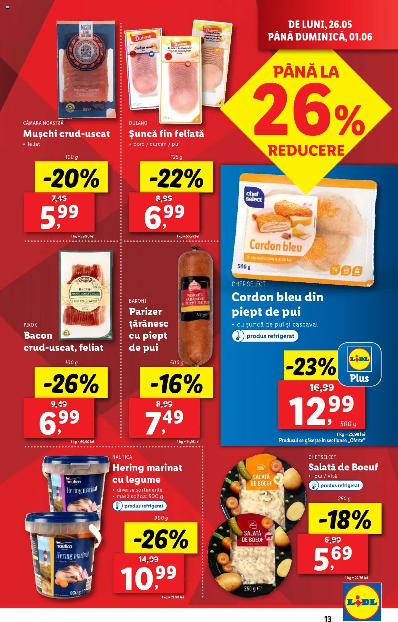 Catalog LIDL 26 Mai - 1 Iunie 2025 | Pagina 13 | Produse: Masă, Hacıyatmaz Kedi Oyuncağı, Cașcaval, Salată