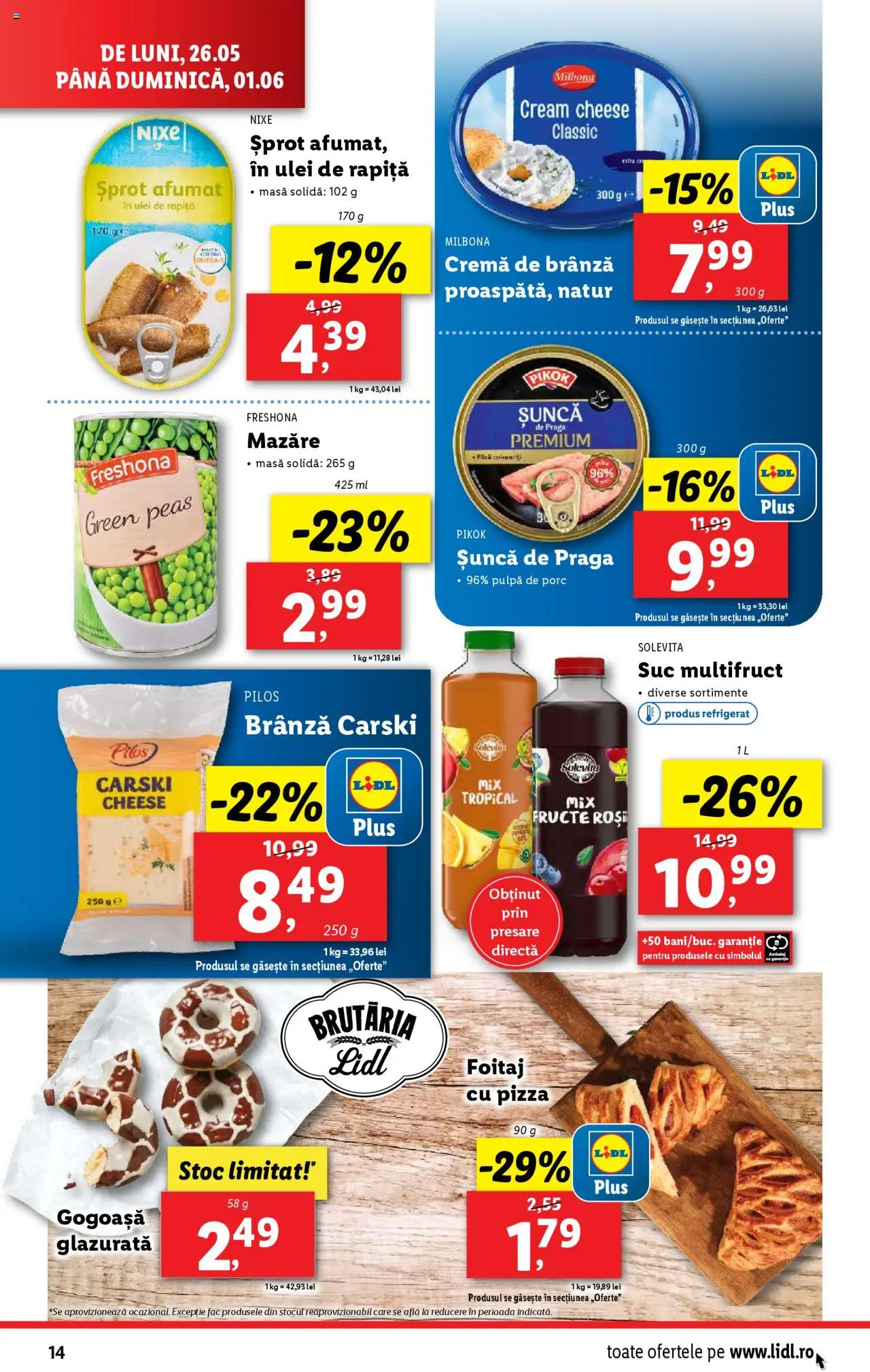 Catalog LIDL 26 Mai - 1 Iunie 2025 | Pagina 14 | Produse: Brânză, Cremă, Pizza, Fructe