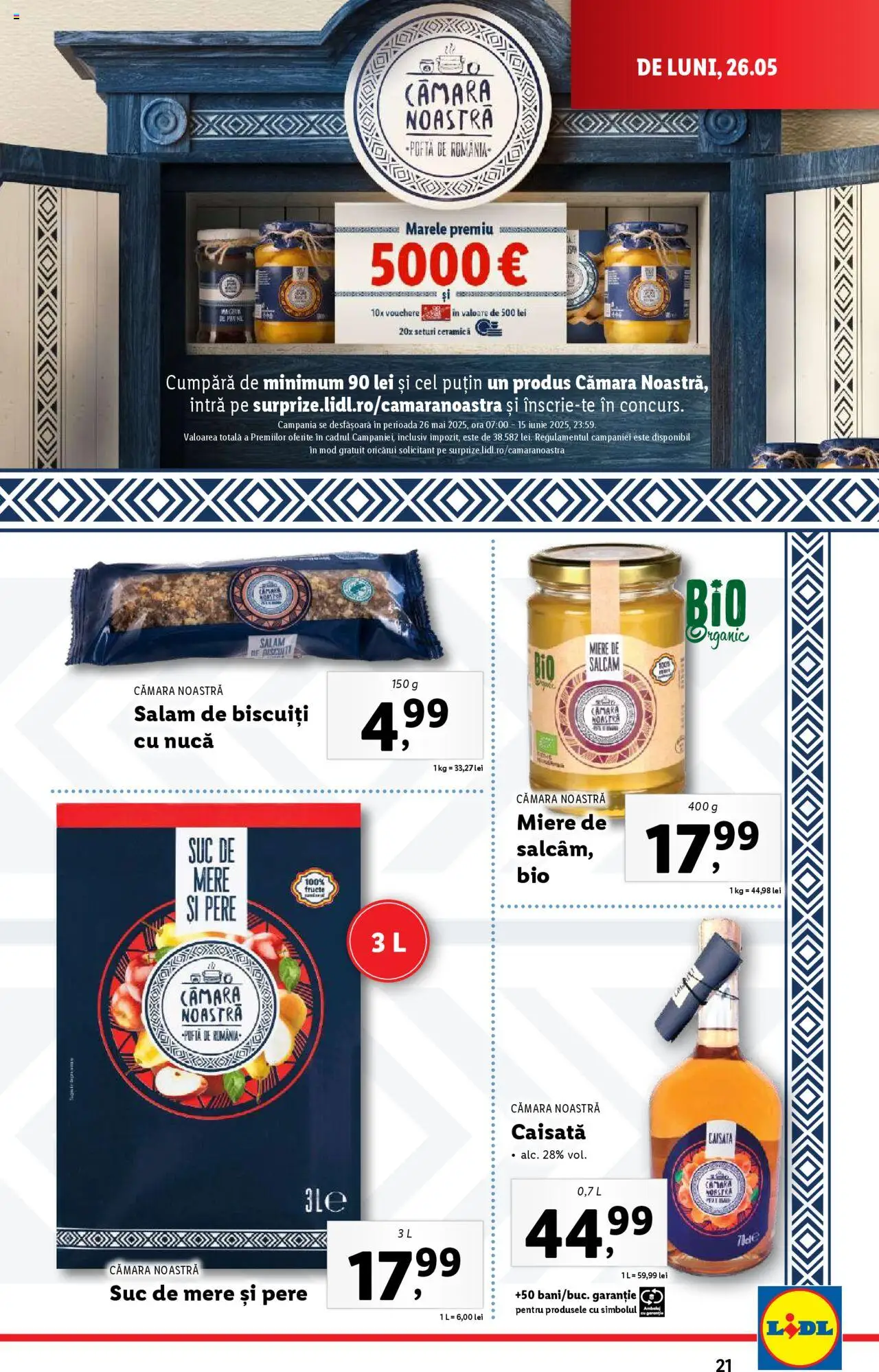 Catalog LIDL 26 Mai - 1 Iunie 2025 | Pagina 21 | Produse: Salam, Suc, Biscuiți, Fructe