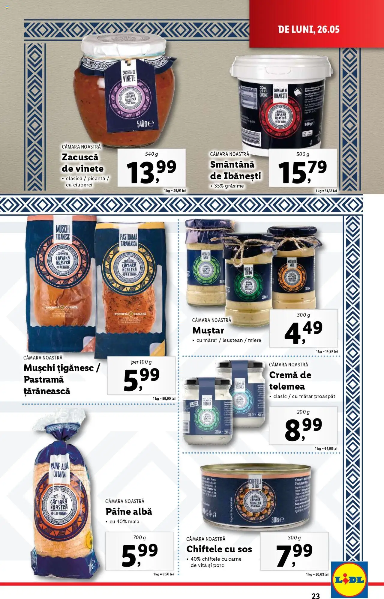 Catalog LIDL 26 Mai - 1 Iunie 2025 | Pagina 23 | Produse: Cremă, Pâine, Carne De Vită, Smântână