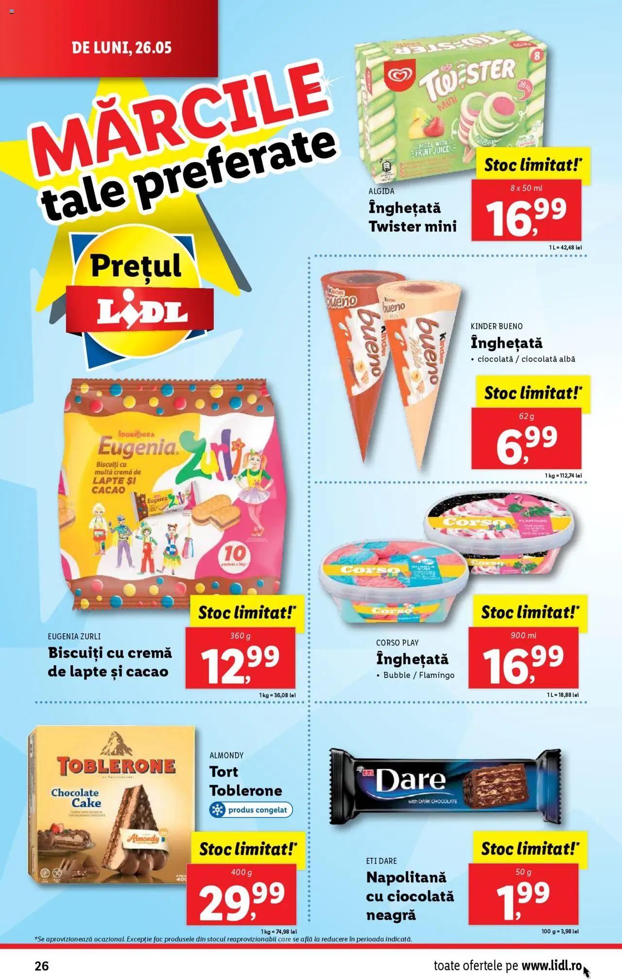 Catalog LIDL 26 Mai - 1 Iunie 2025 | Pagina 26 | Produse: Tort, Lapte, Ciocolată, Biscuiți