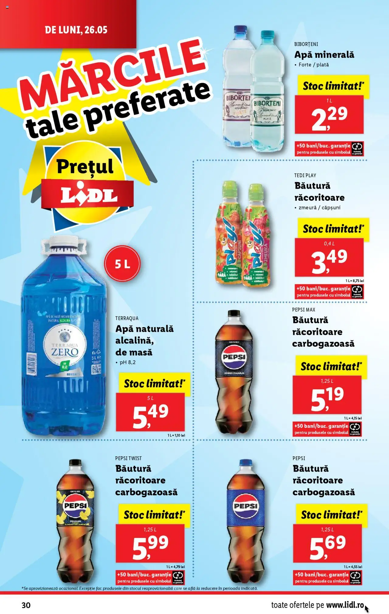 Catalog LIDL 26 Mai - 1 Iunie 2025 | Pagina 30 | Produse: Masă, Căpșuni, Apă, Zahăr