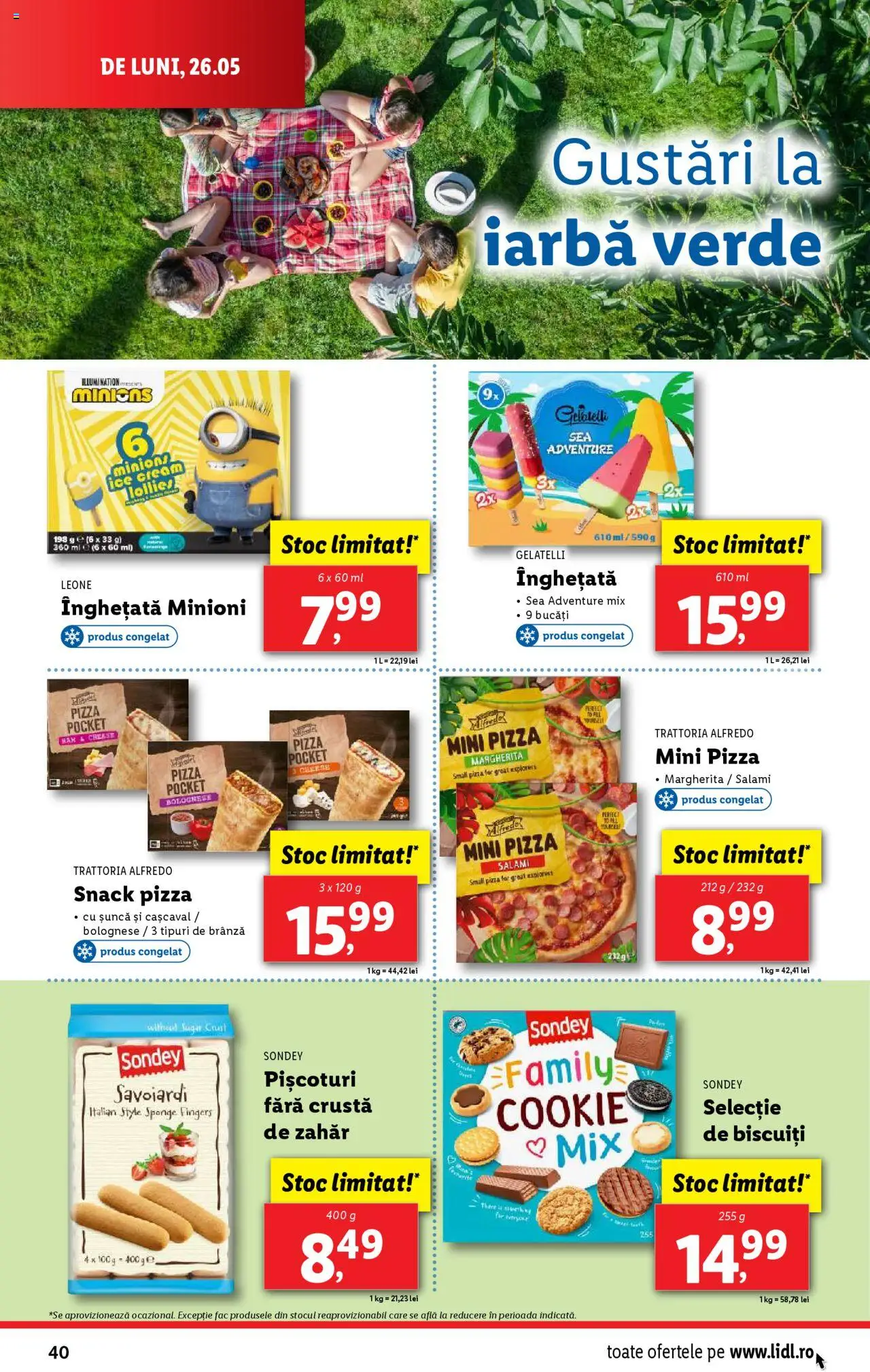 Catalog LIDL 26 Mai - 1 Iunie 2025 | Pagina 40 | Produse: Delgeç, Snack pizza, Șuncă, Zahăr