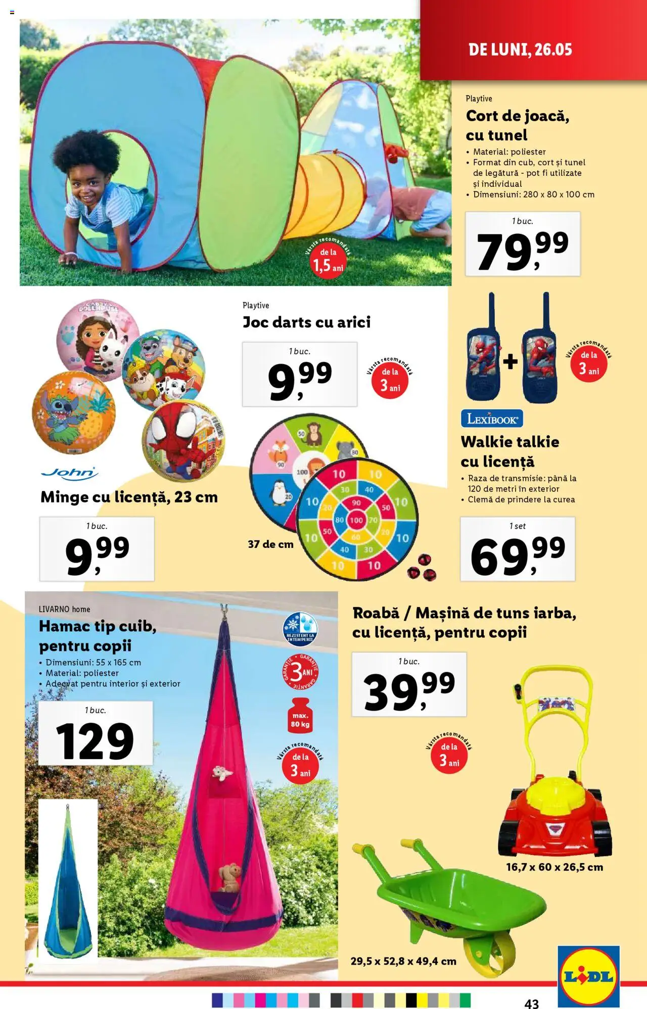 Catalog LIDL 26 Mai - 1 Iunie 2025 | Pagina 43 | Produse: Curea, Joc, Cort, Hamac