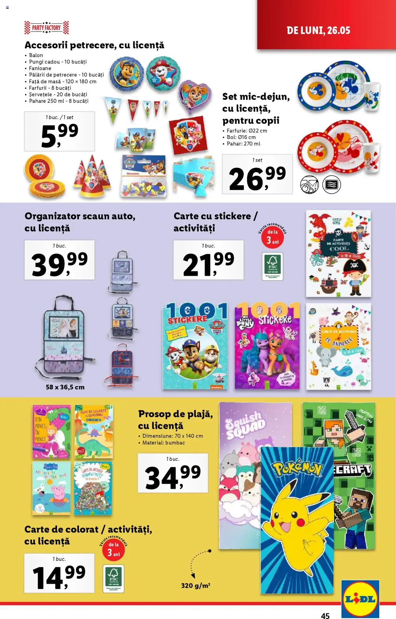 Catalog LIDL 26 Mai - 1 Iunie 2025 | Pagina 45 | Produse: Pahare, Față de masă, Masă, Farfurie
