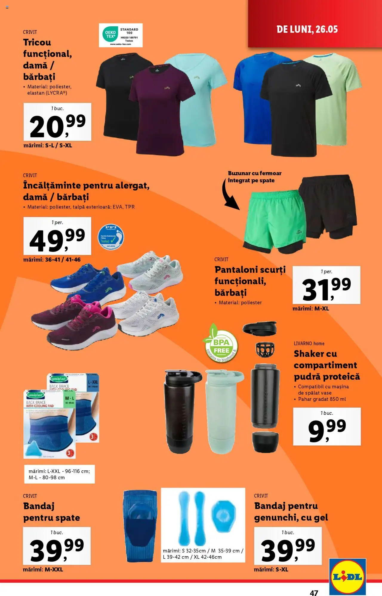 Catalog LIDL 26 Mai - 1 Iunie 2025 | Pagina 47 | Produse: Pudră, Bornoz takımı, Tricou, Pantaloni