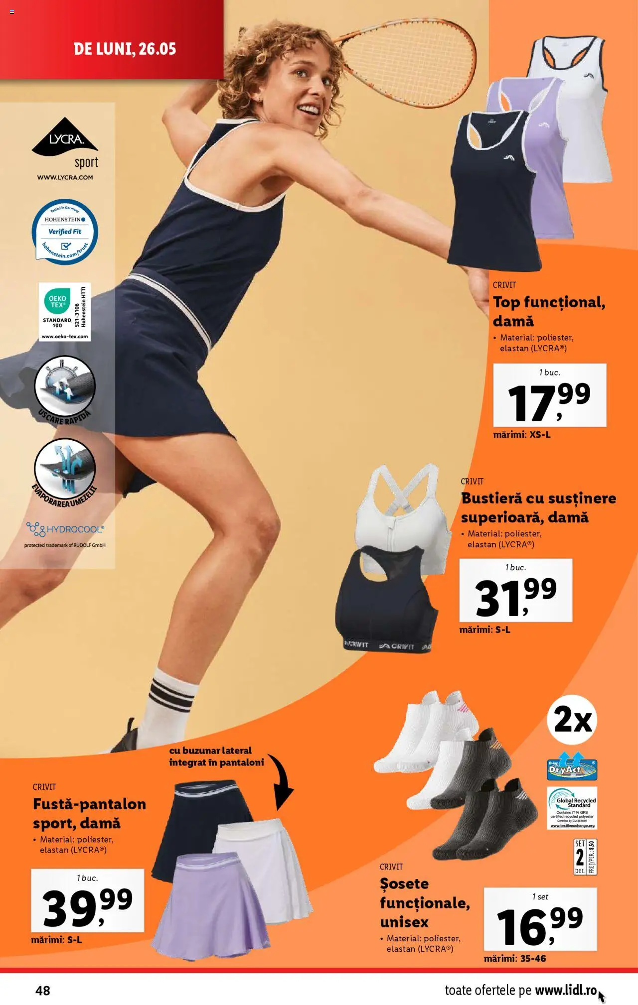 Catalog LIDL 26 Mai - 1 Iunie 2025 | Pagina 48 | Produse: Bustieră, Top, Pantaloni, Șosete