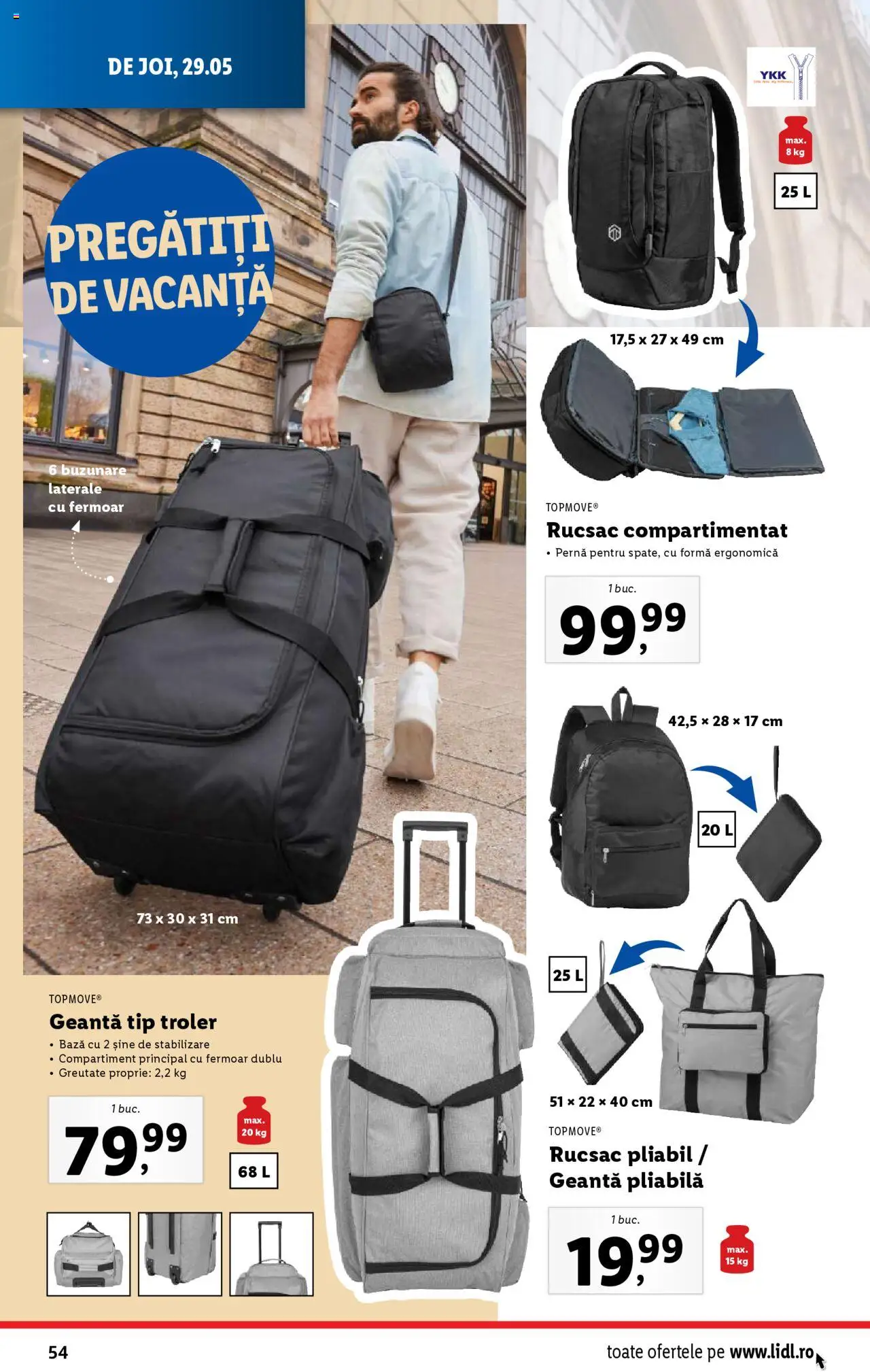 Catalog LIDL 26 Mai - 1 Iunie 2025 | Pagina 54 | Produse: Geantă, Pernă, Rucsac