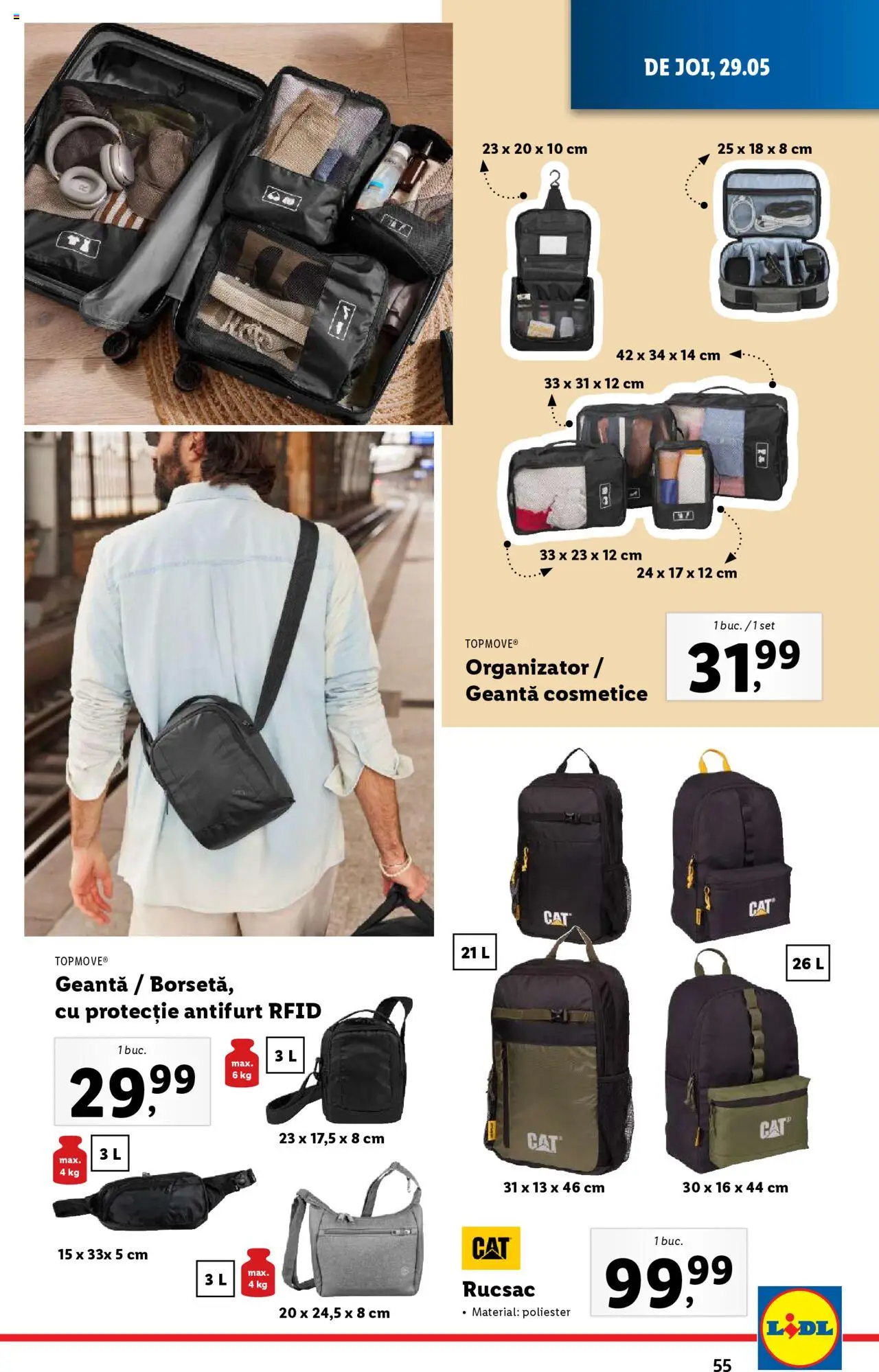 Catalog LIDL 26 Mai - 1 Iunie 2025 | Pagina 55 | Produse: Geantă, Rucsac