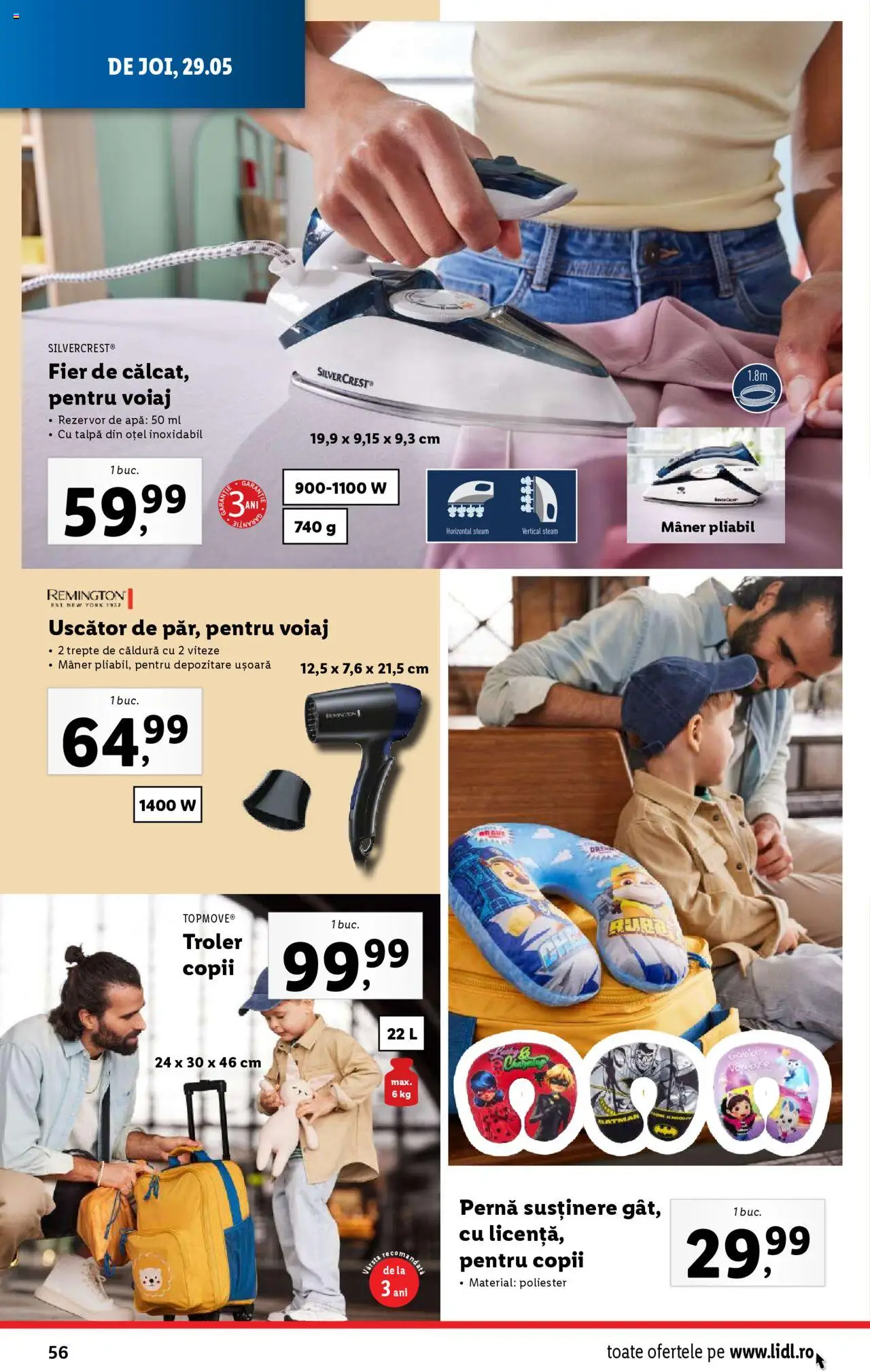 Catalog LIDL 26 Mai - 1 Iunie 2025 | Pagina 56 | Produse: Uscător, Pernă, Mâner, Apă
