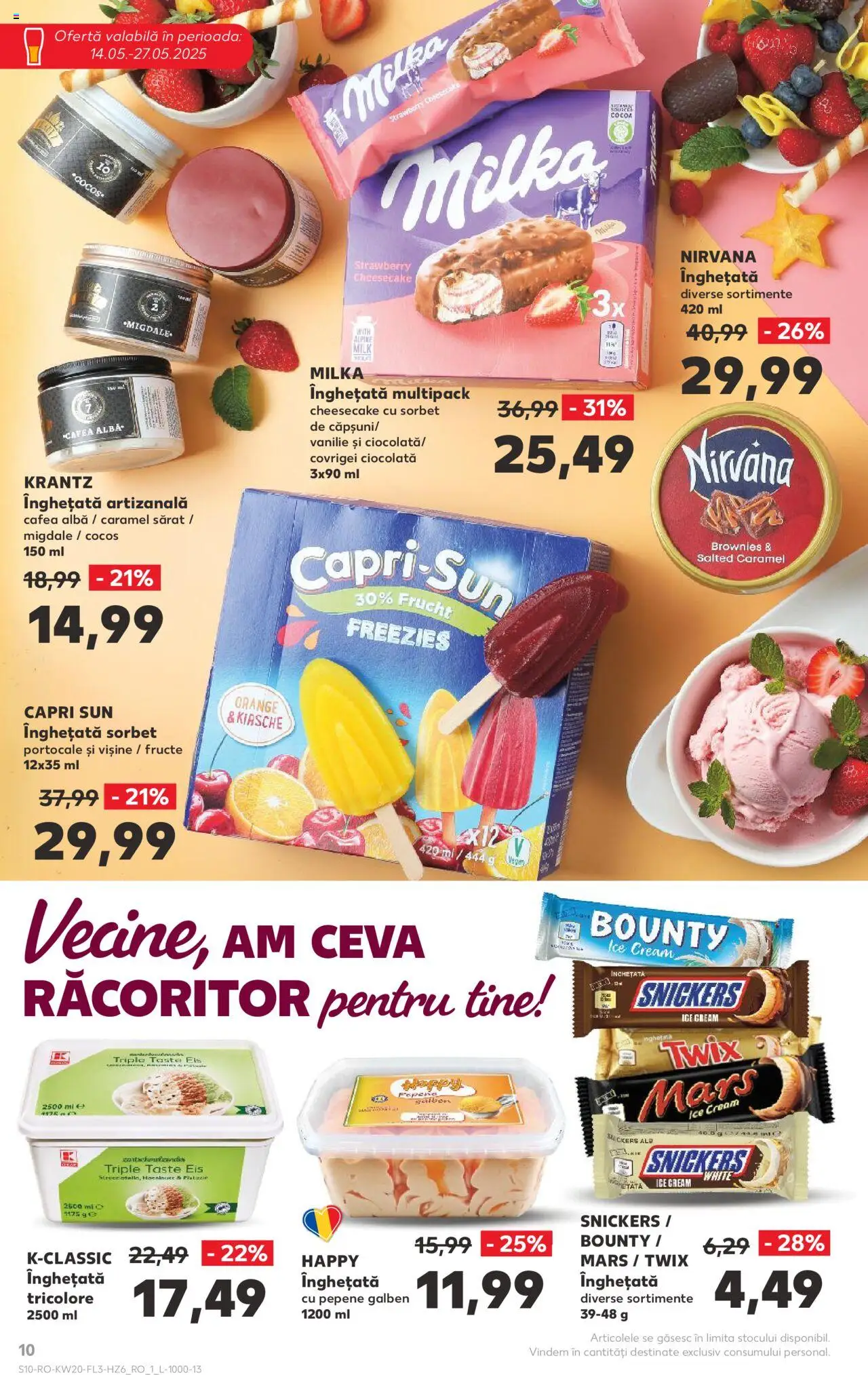 Catalog Kaufland 14 - 27 Mai 2025 | Pagina 10 | Produse: Pepene Galben, Cafea, Portocale, Înghețată