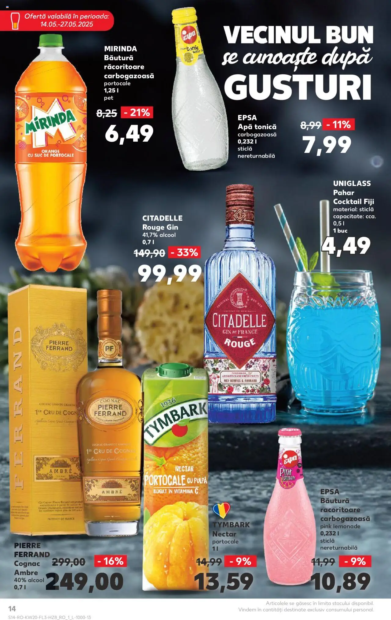 Catalog Kaufland 14 - 27 Mai 2025 | Pagina 14 | Produse: Suc, Portocale, Gin, Apă