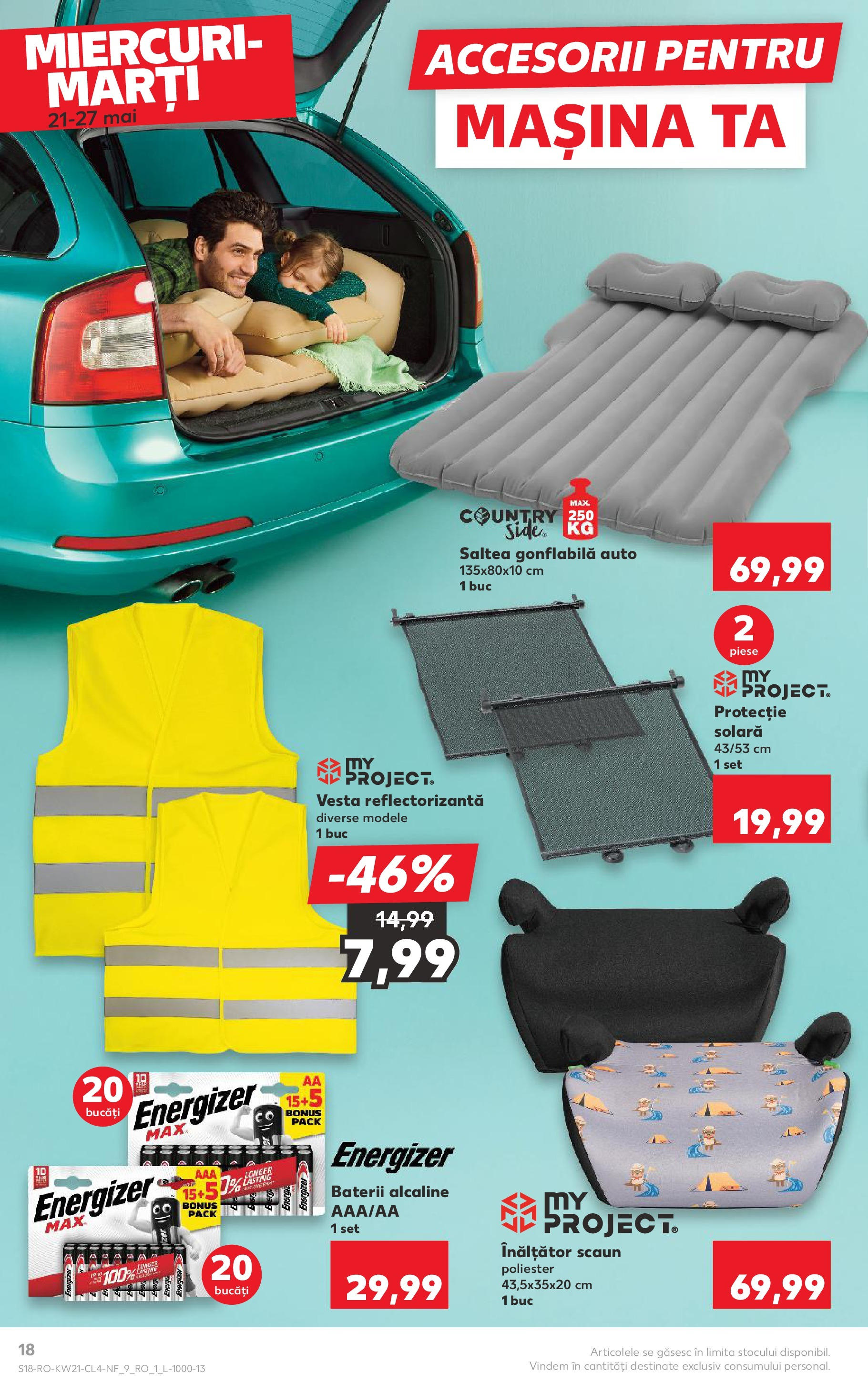 Catalog Kaufland 21 - 27 Mai 2025 | Pagina 18 | Produse: Saltea, Baterii, Protecție solară, Vestă