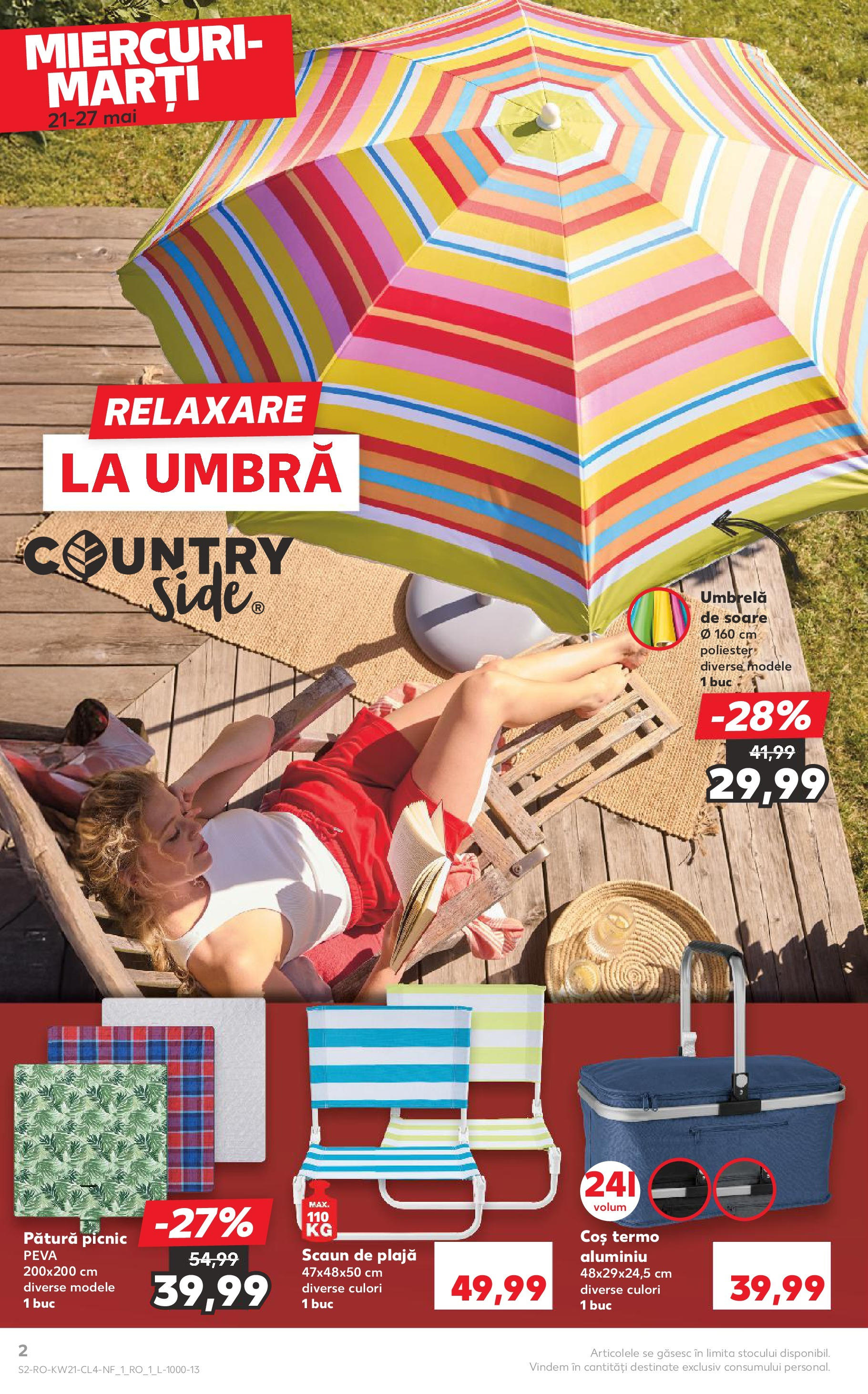 Catalog Kaufland 21 - 27 Mai 2025 | Pagina 2 | Produse: Umbrelă, Pătură, Coș, Scaun