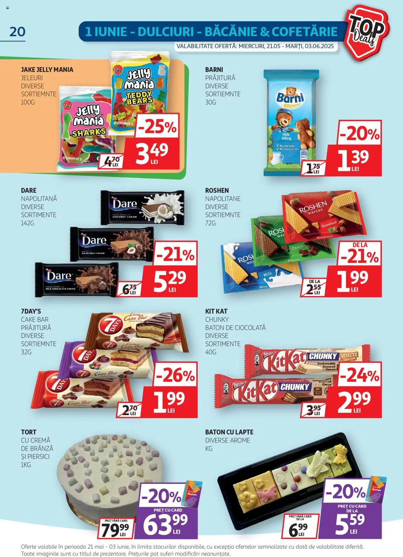 Catalog Auchan 21 Mai - 3 Iunie 2025 | Pagina 20 | Produse: Napolitane, Tort, Brânză, Cremă