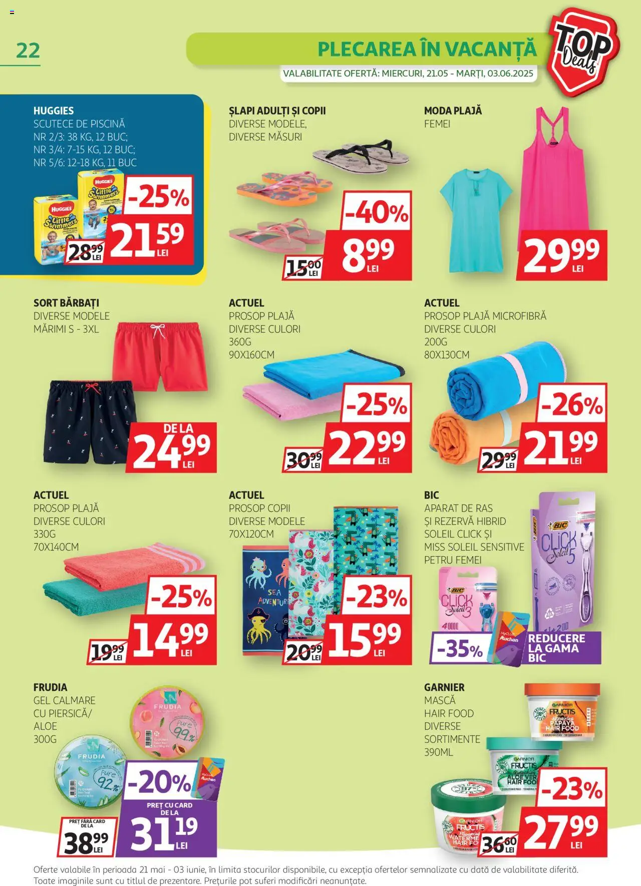 Catalog Auchan 21 Mai - 3 Iunie 2025 | Pagina 22 | Produse: Șort, Aparat De Ras, Scutece, Șlapi