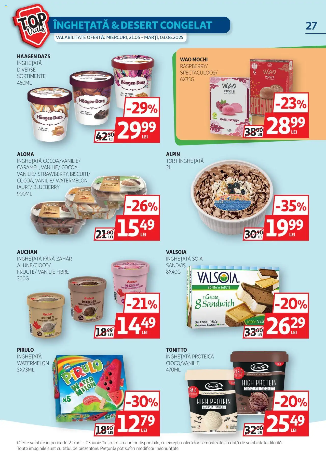 Catalog Auchan 21 Mai - 3 Iunie 2025 | Pagina 27 | Produse: Bahçe aydınlatması, Înghețată, Fructe, Zahăr
