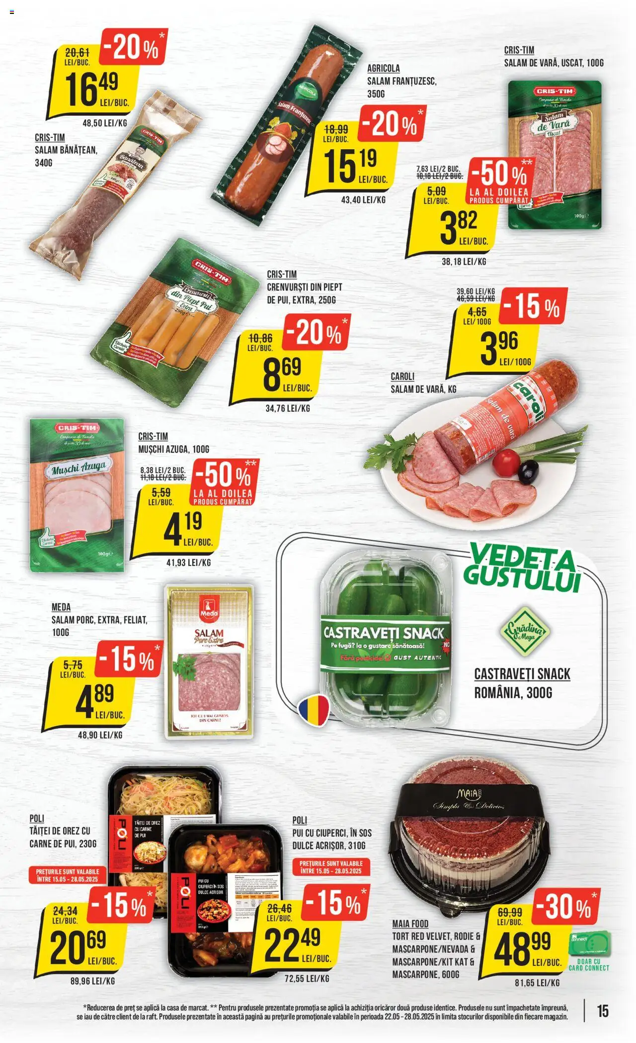 Catalog Mega Image 22 - 28 Mai 2025 | Pagina 15 | Produse: Crenvurști, Orez, Castraveți, Sos