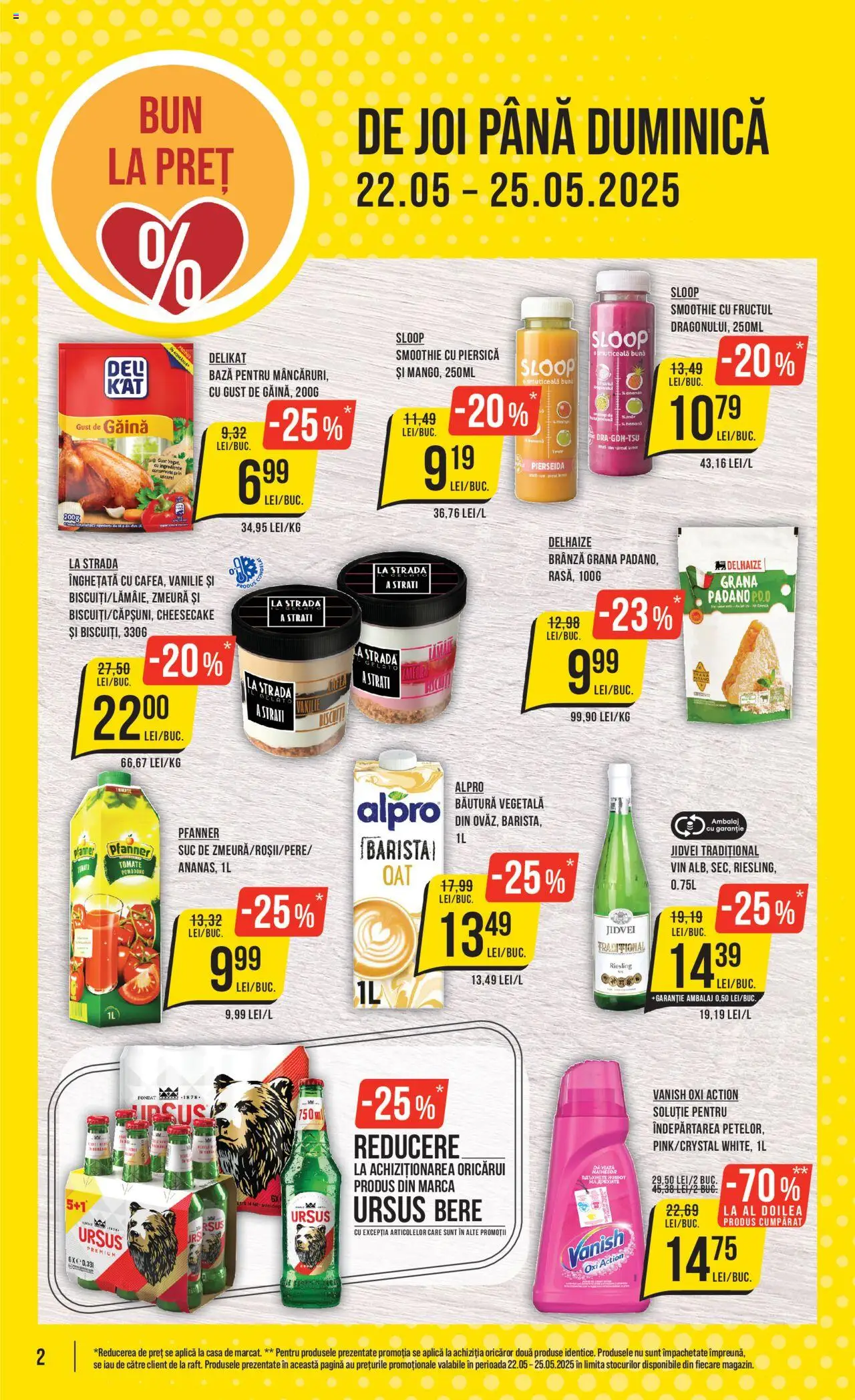 Catalog Mega Image 22 - 28 Mai 2025 | Pagina 2 | Produse: Piersică, Zmeură, Vin, Smoothie