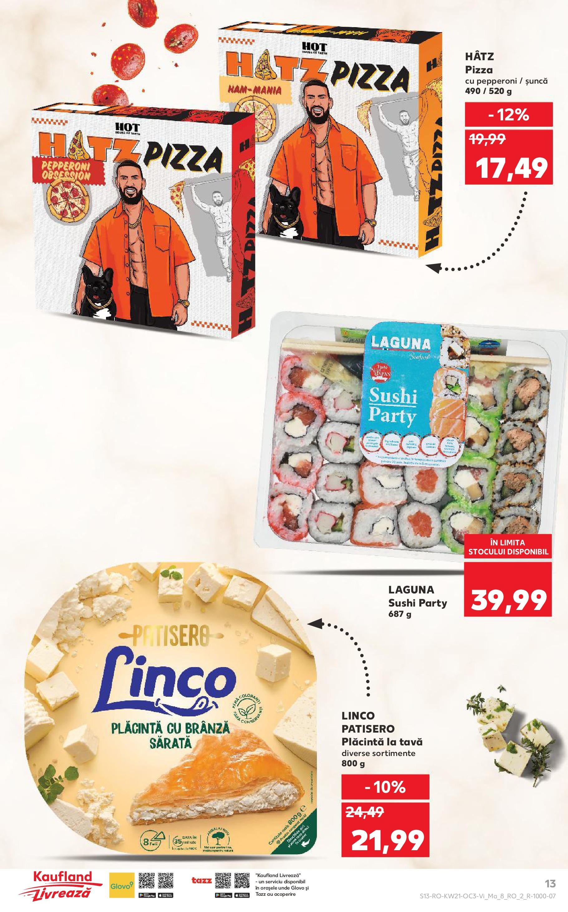 Catalog Kaufland 23 - 27 Mai 2025 | Pagina 13 | Produse: Pară, Sushi, Plăcintă, Pizza