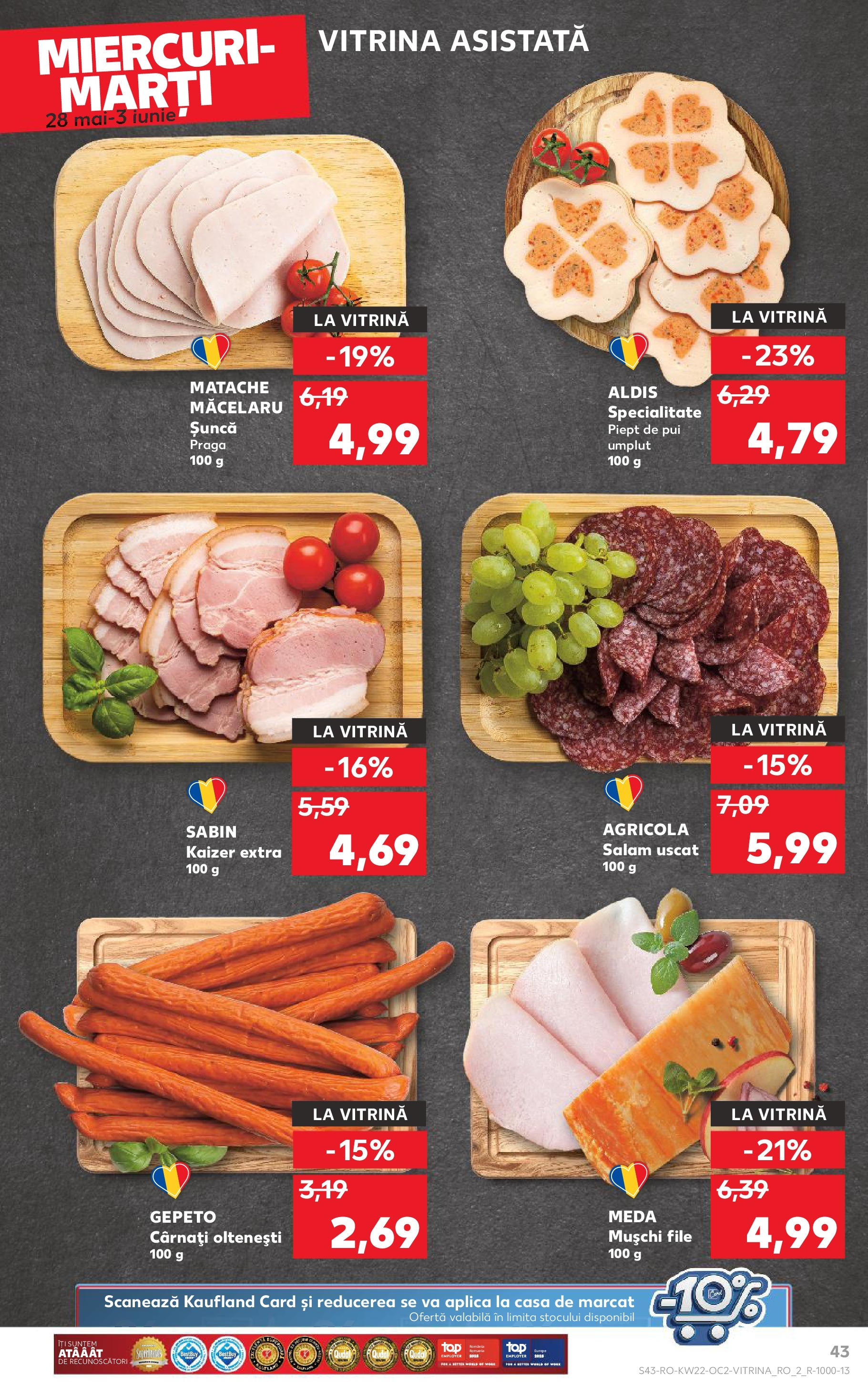 Catalog Kaufland 27 Mai - 3 Iunie 2025 | Pagina 43 | Produse: Vitrină, Salam, Șuncă, Cârnați