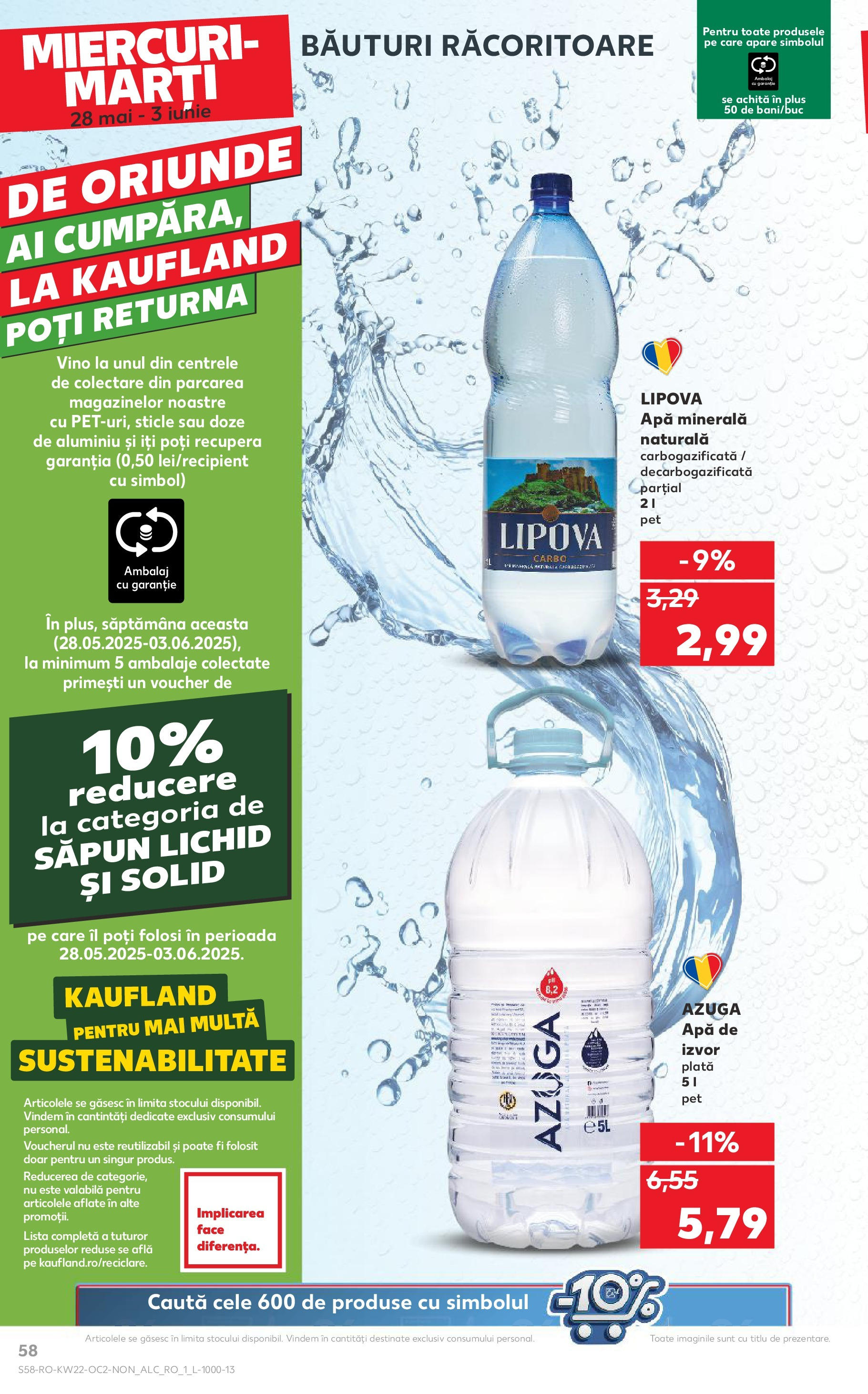 Catalog Kaufland 27 Mai - 3 Iunie 2025 | Pagina 58 | Produse: Yazı tahtası kalemi, Săpun, Săpun lichid, Apă