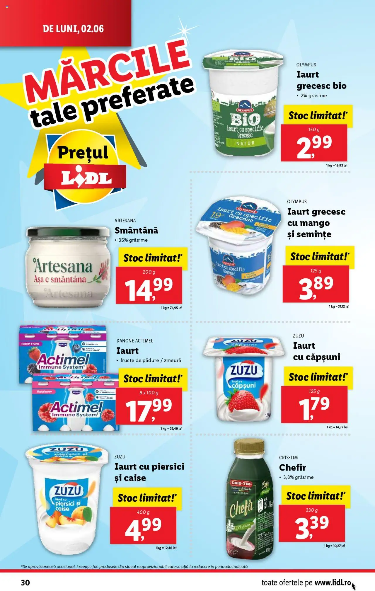 Catalog LIDL 2 - 8 Iunie 2025 | Pagina 30 | Produse: Şerit ödül, Iaurt, Căpșuni, Fructe