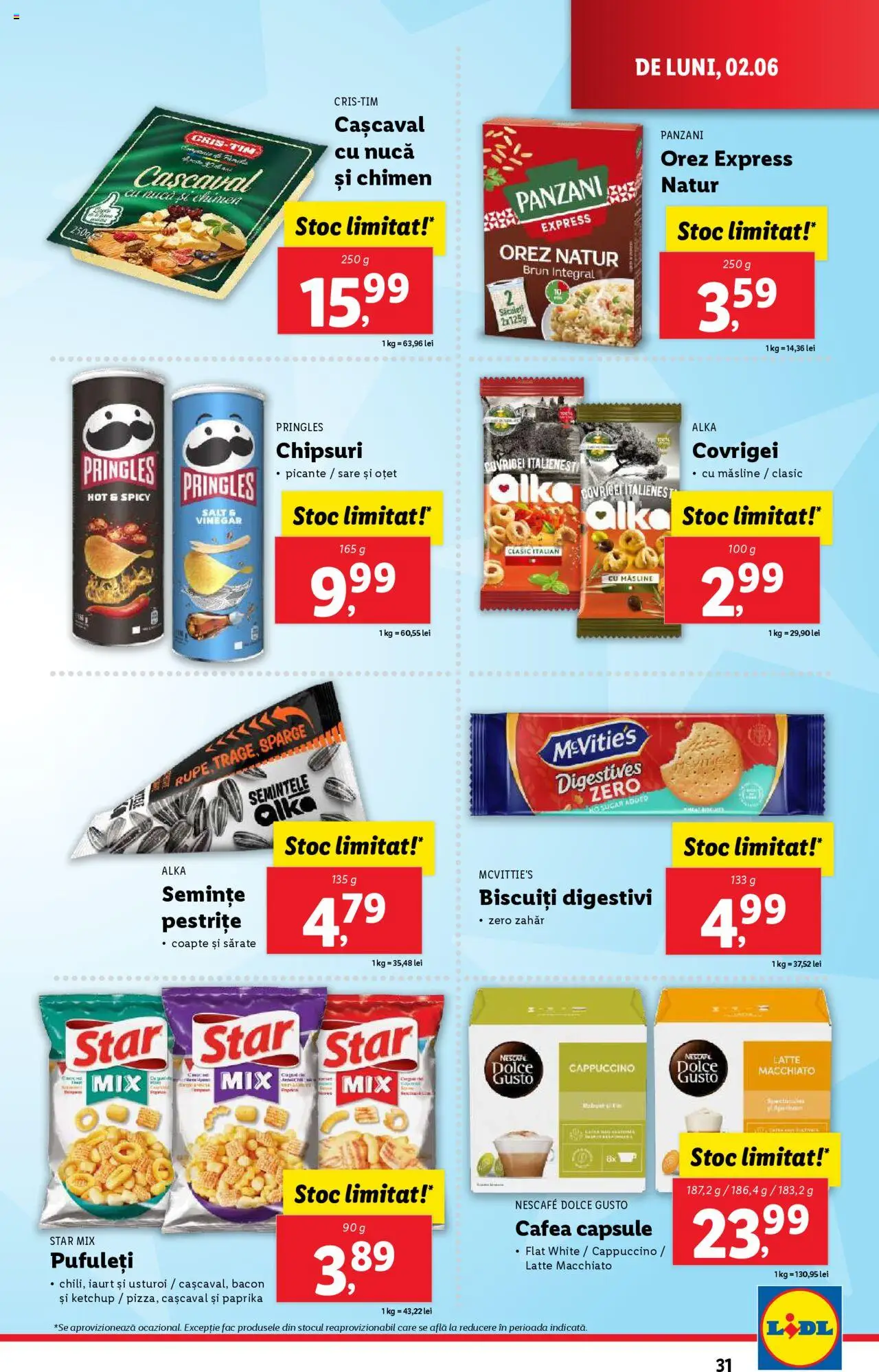 Catalog LIDL 2 - 8 Iunie 2025 | Pagina 31 | Produse: Măsline, Oțet, Chipsuri, Biscuiți