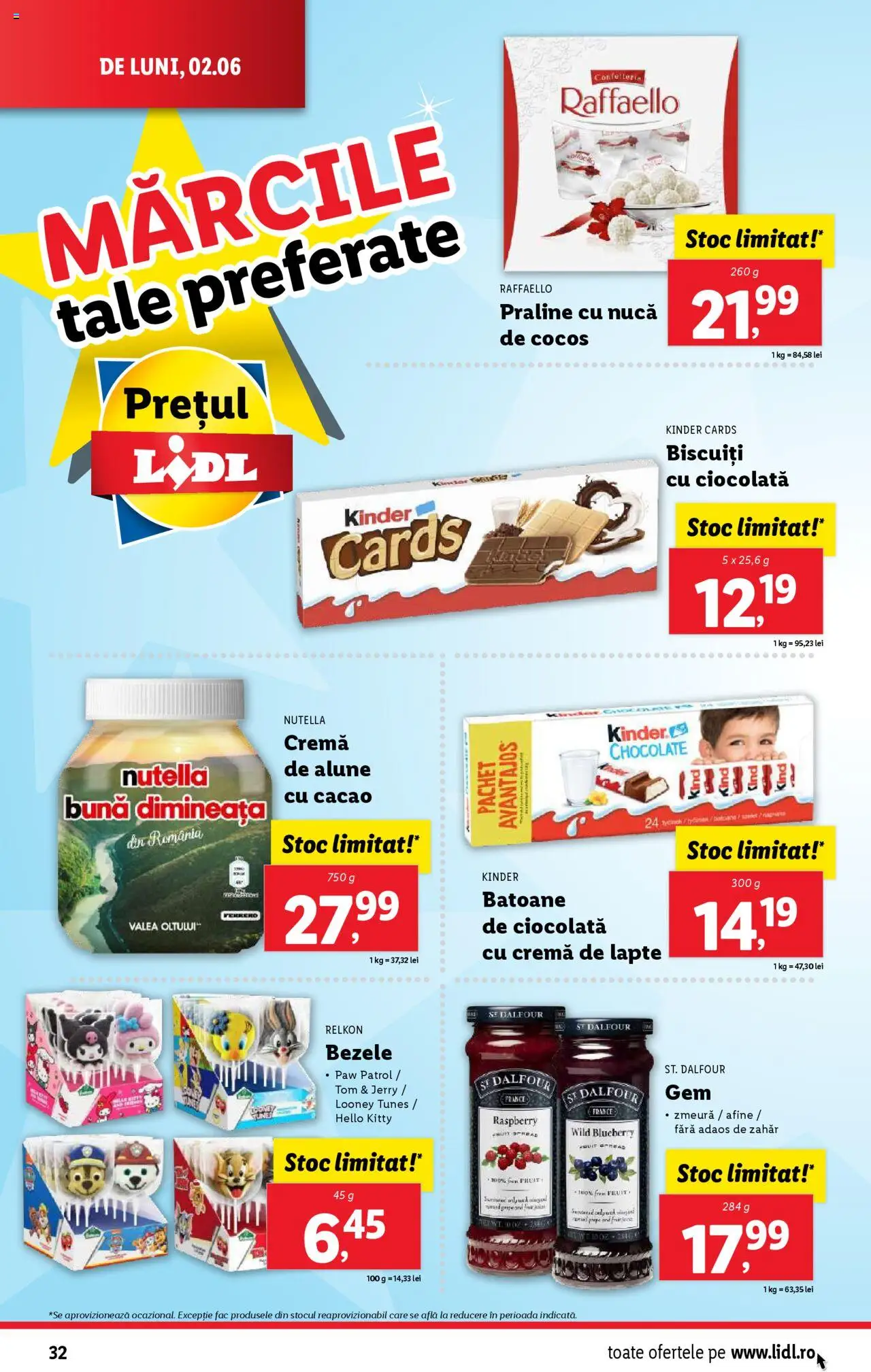 Catalog LIDL 2 - 8 Iunie 2025 | Pagina 32 | Produse: Alune, Praline, Cremă, Soda