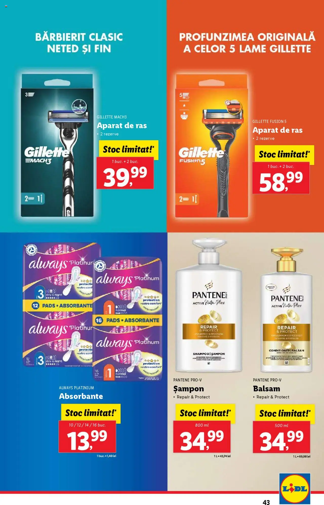 Catalog LIDL 2 - 8 Iunie 2025 | Pagina 43 | Produse: Aparat De Ras, Șampon, Balsam, Absorbante