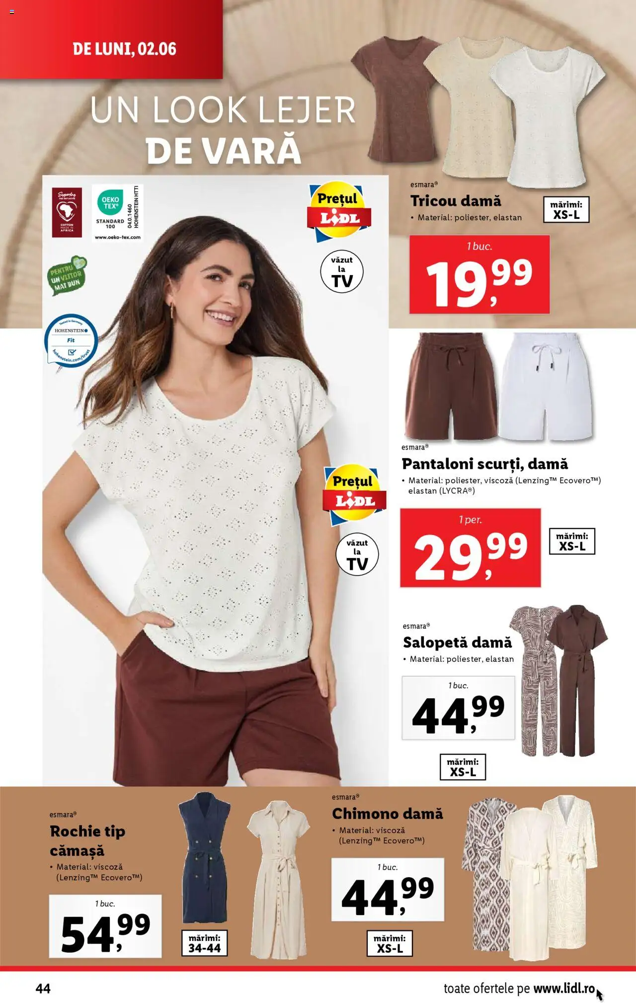 Catalog LIDL 2 - 8 Iunie 2025 | Pagina 44 | Produse: Rochie, Tricou, Pantaloni, Salopetă
