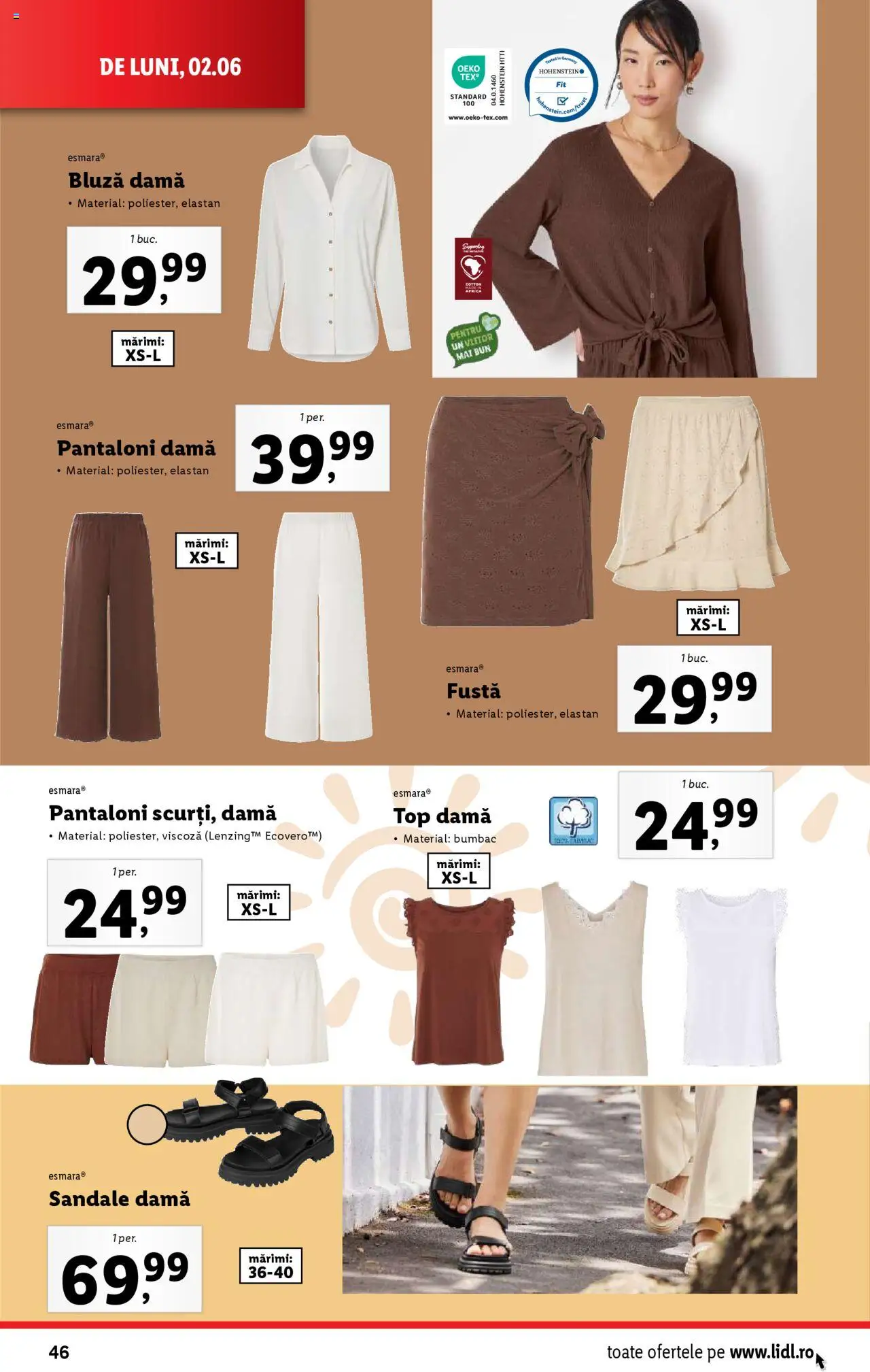 Catalog LIDL 2 - 8 Iunie 2025 | Pagina 46 | Produse: Top, Bluză, Pantaloni, Sandale