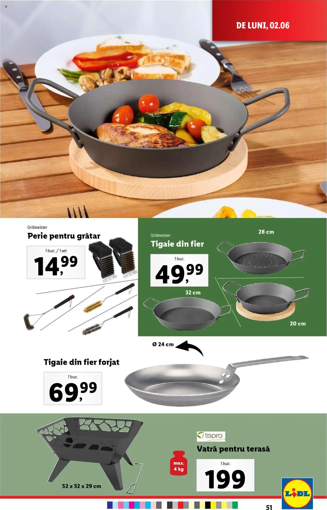 Catalog LIDL 2 - 8 Iunie 2025 | Pagina 51 | Produse: Tigaie, Grătar, Perie