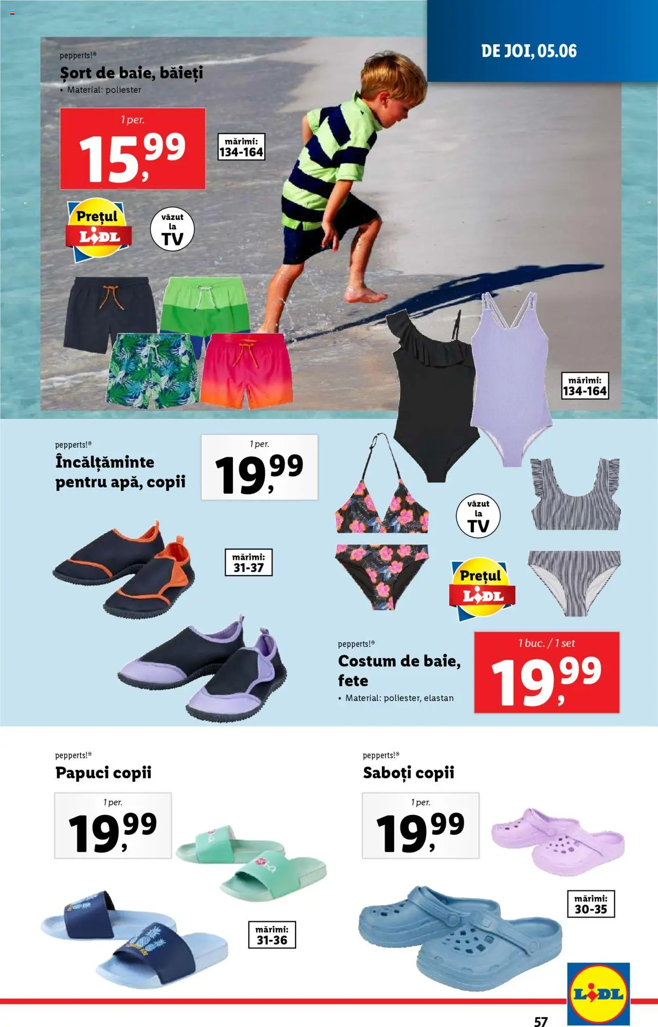 Catalog LIDL 2 - 8 Iunie 2025 | Pagina 57 | Produse: Șort, Bornoz takımı, Costum, Papuci